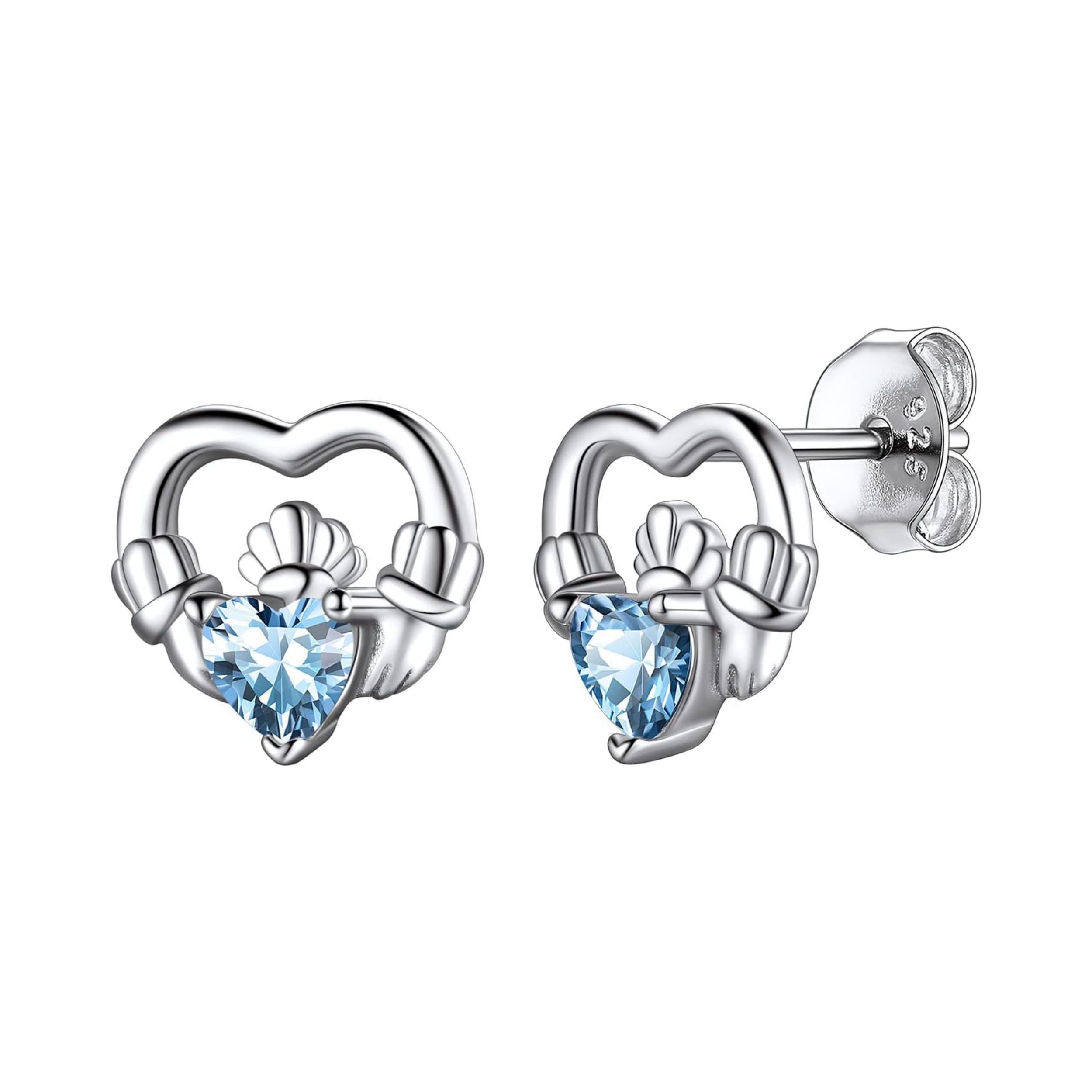 Dainty Claddagh Celtic Heart Stud Earrings