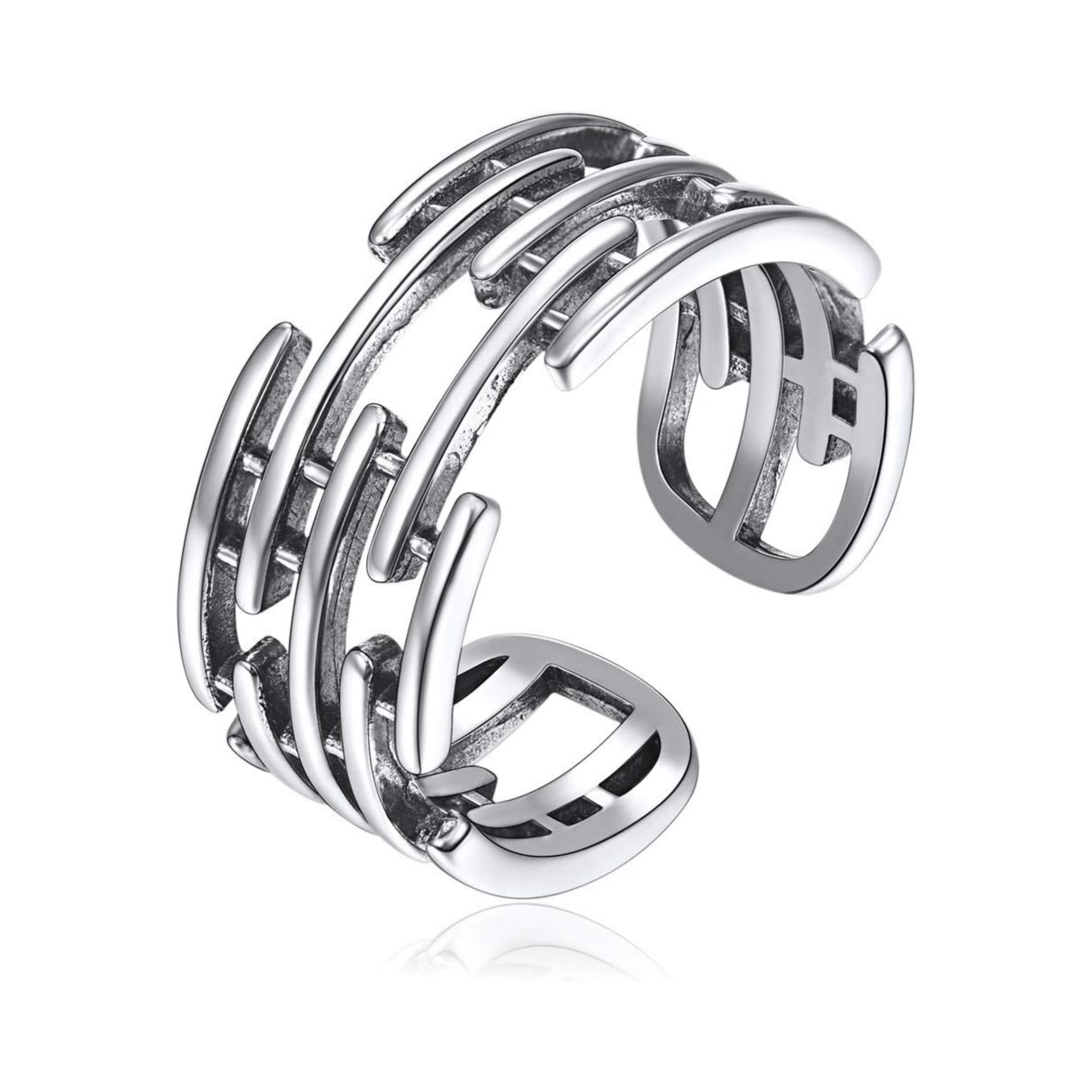 Minimalist Triple Lines Adjustable Ring
