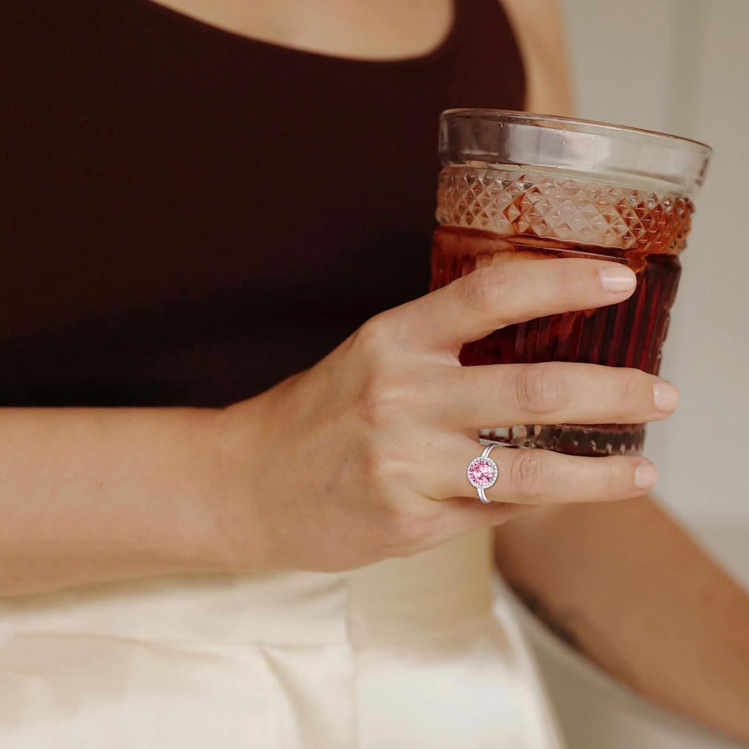 Round Cut Birthstone Promise Ring