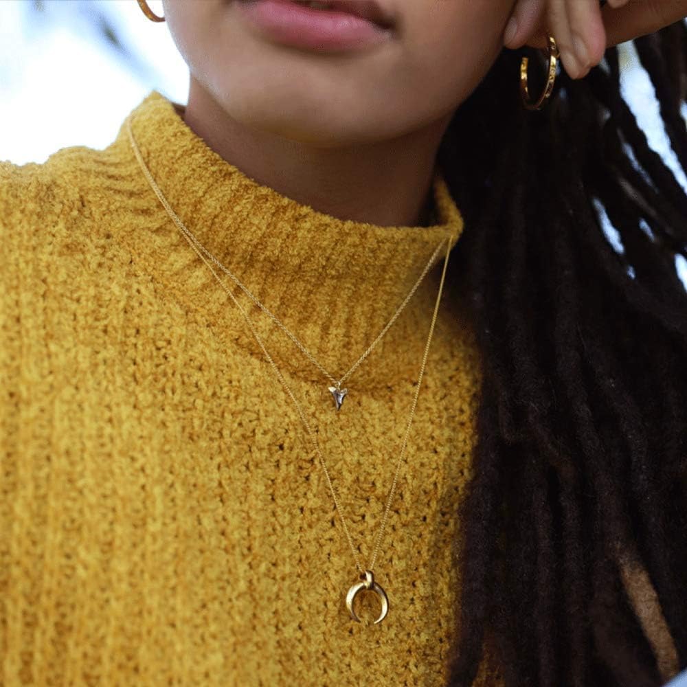 Crescent Moon Pendant Necklace for Women