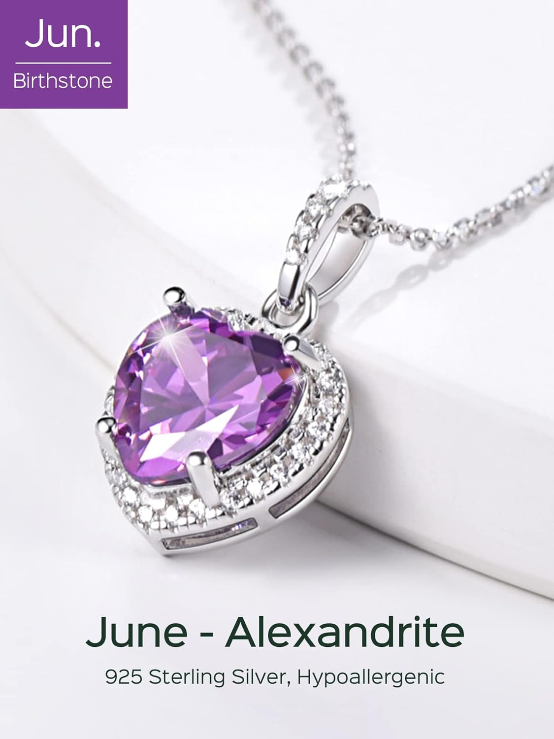 Heart Birthstone With Cubic Zirconia Necklace