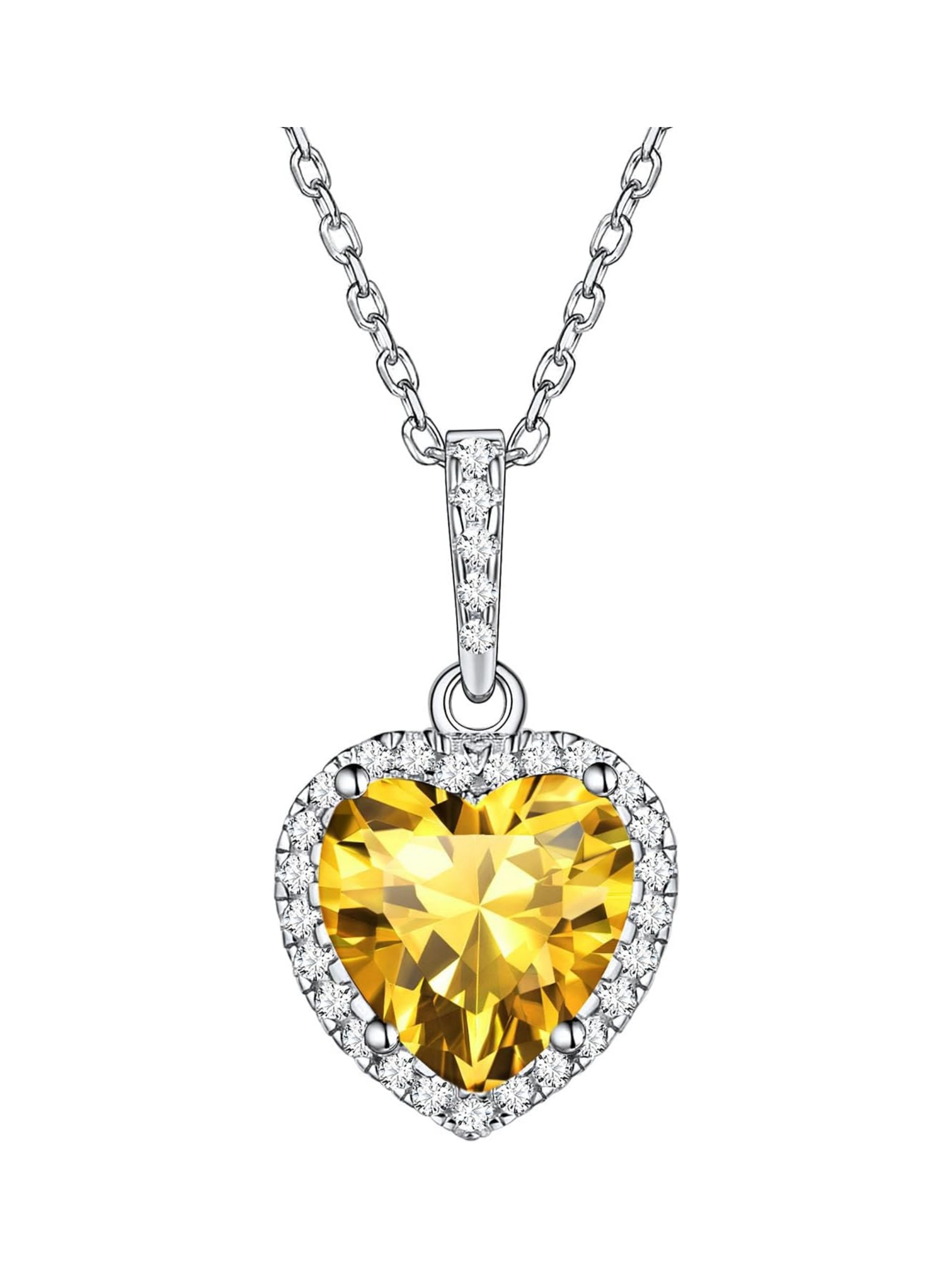 Heart Birthstone With Cubic Zirconia Necklace