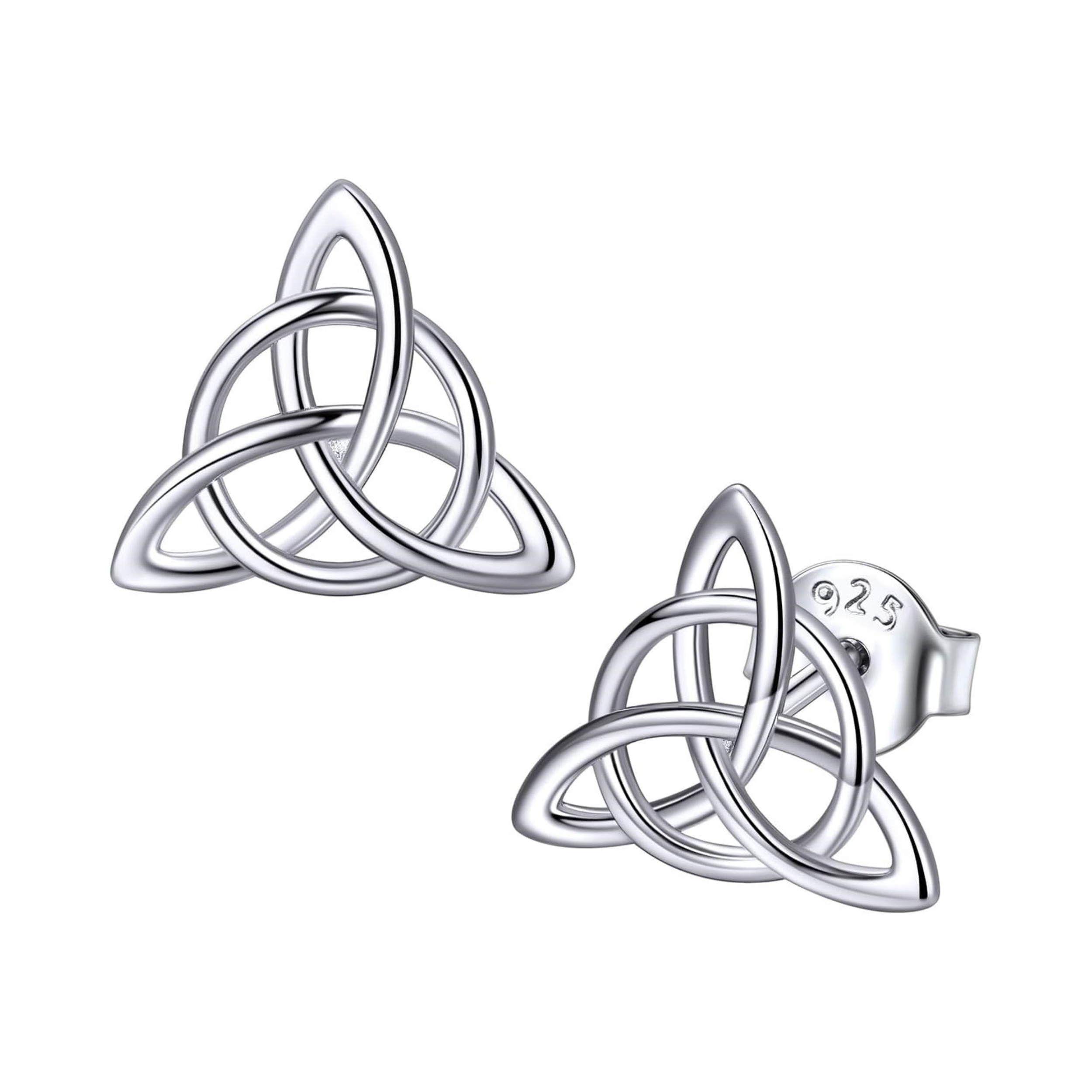 Vintage Triquetra Triangle Celtic Knot Studs Earrings