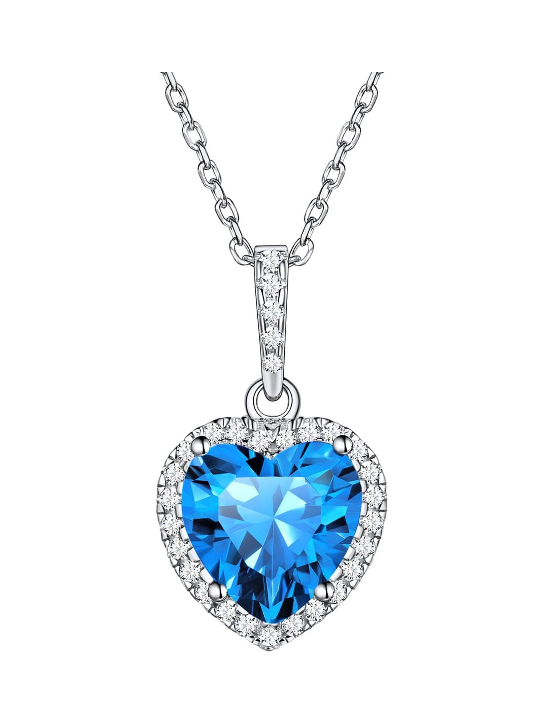 Heart Birthstone With Cubic Zirconia Necklace