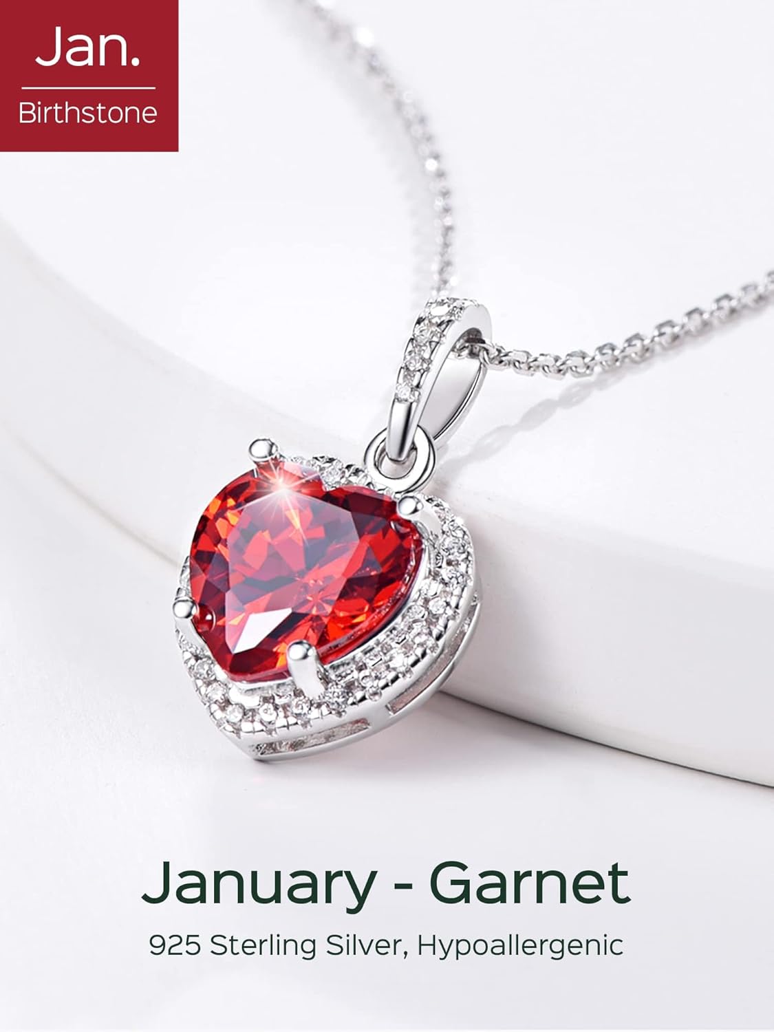 Heart Birthstone With Cubic Zirconia Necklace