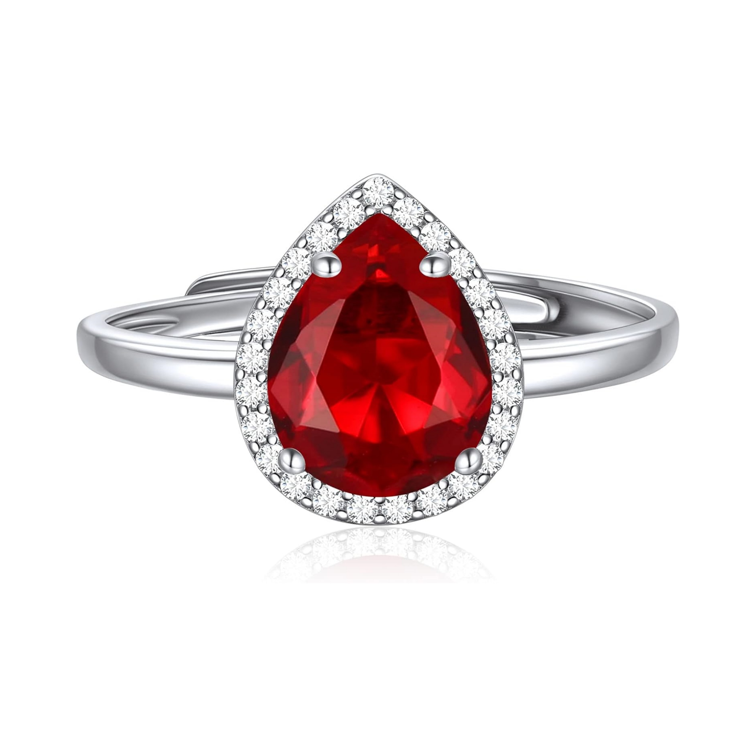 Promise Ring with Pear Cut Teardrop Jan Birthstone for Women