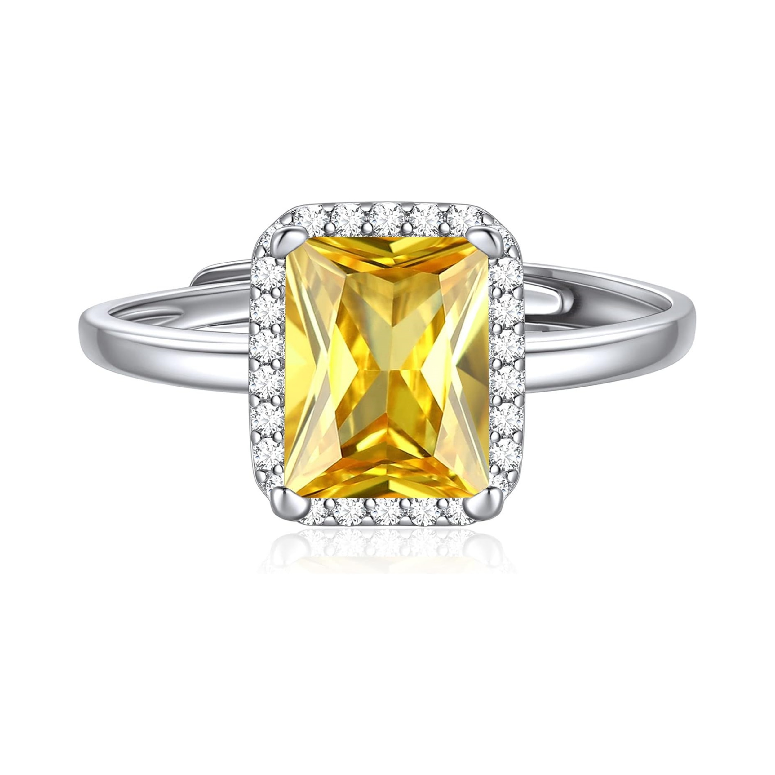 Square Emerald Cut November Birthstone Promise Ring
