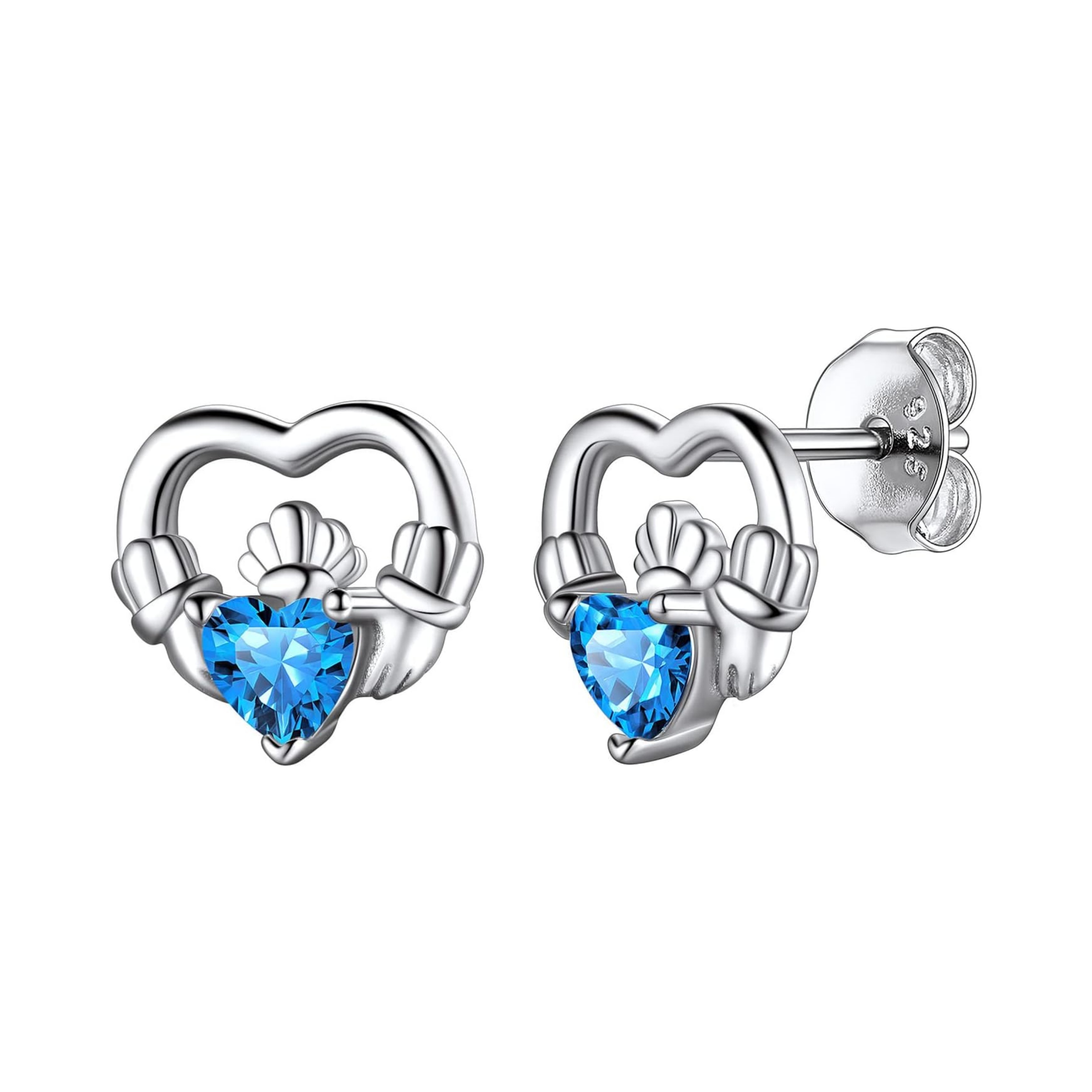 Dainty Claddagh Celtic Heart Stud Earrings