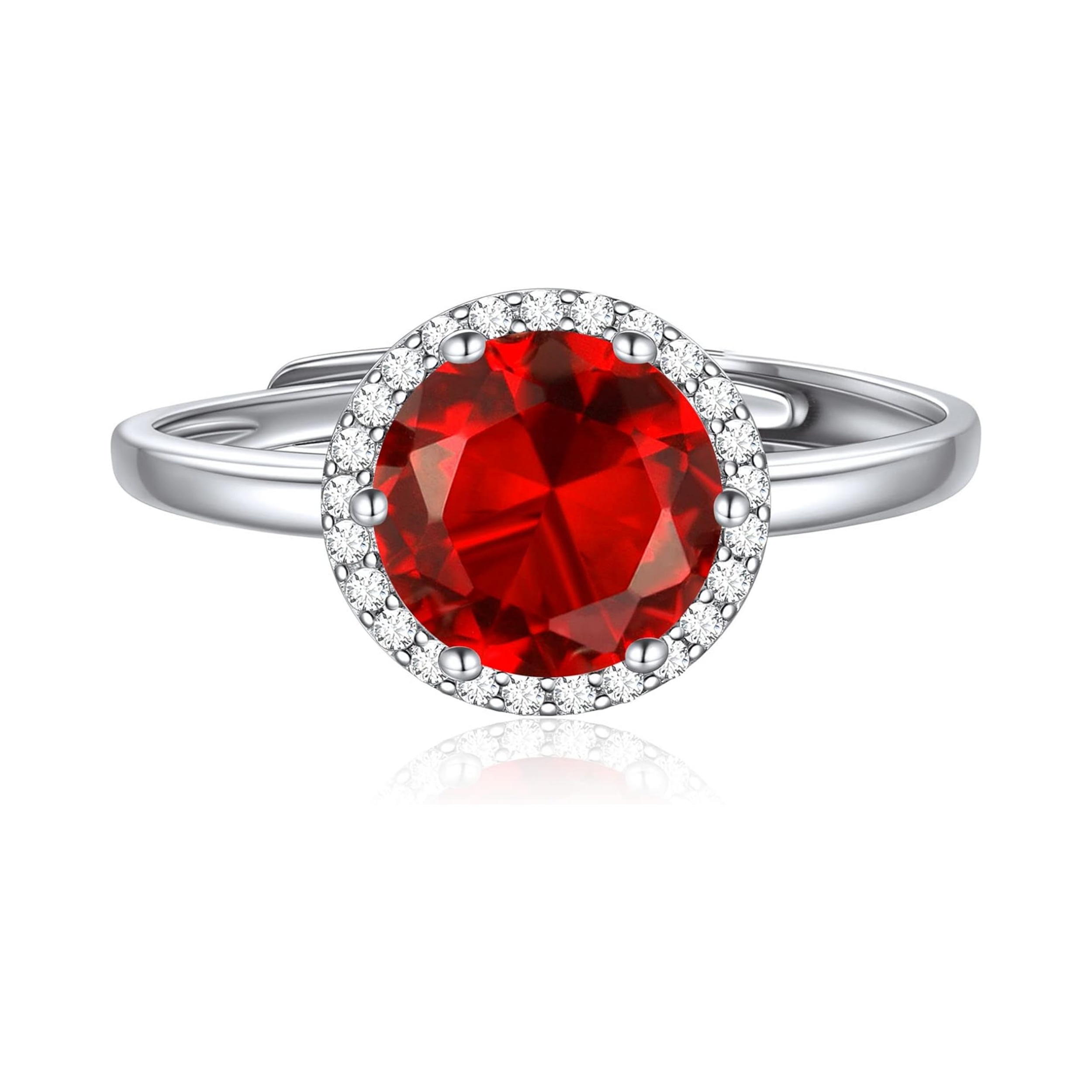 Round Cut July Birthstone Promise Ring