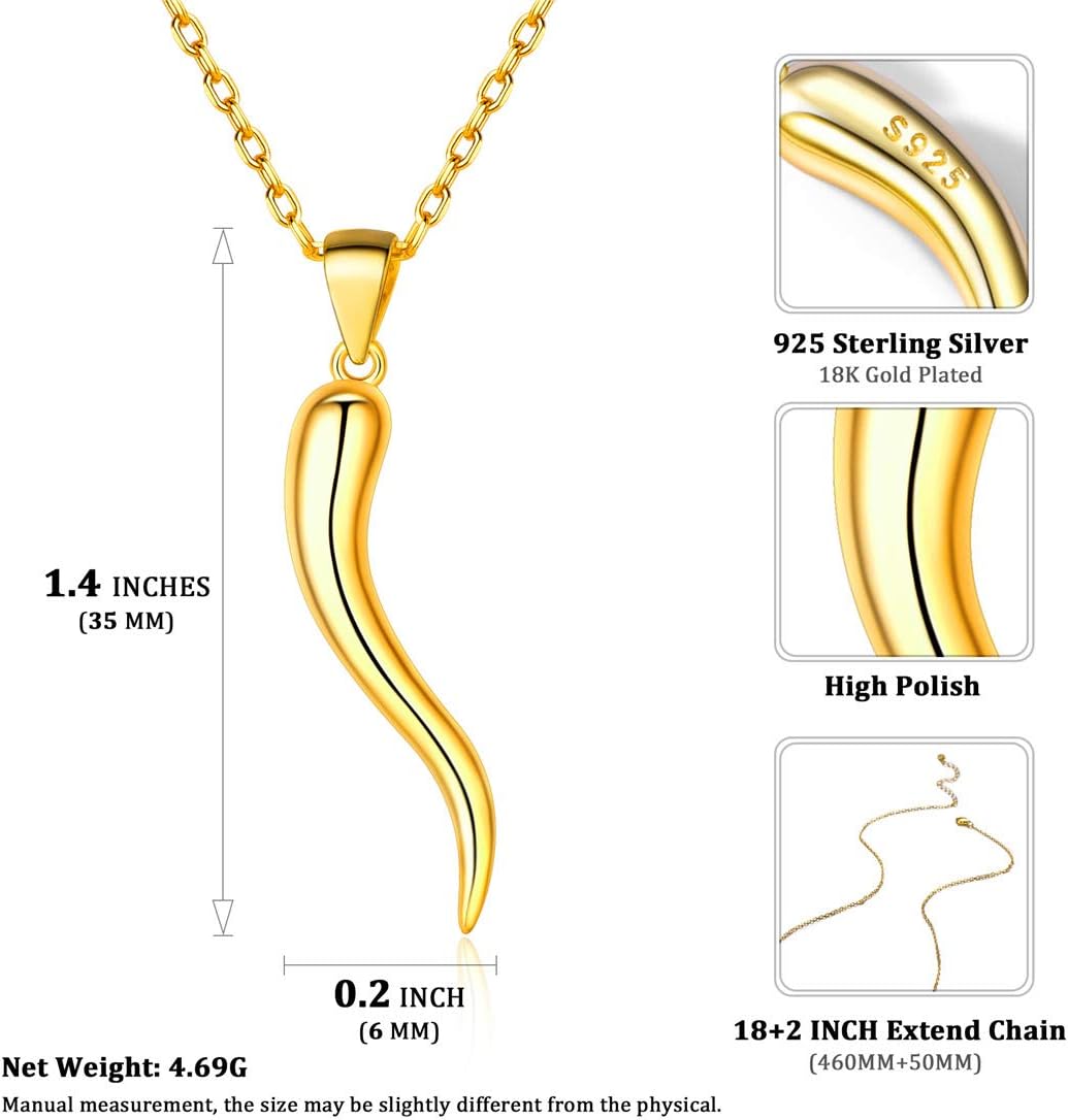 Lucky Italian Horn Necklace Pendant Necklace