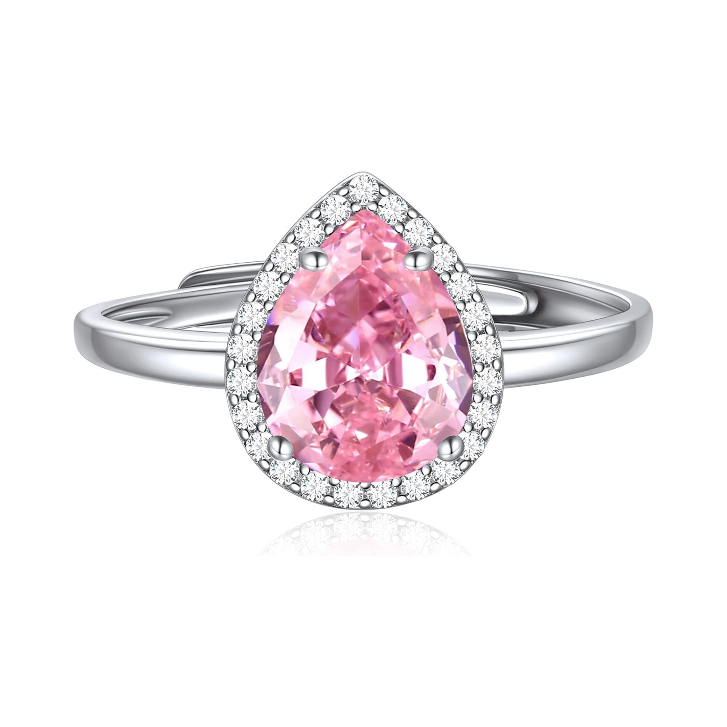 Pear Cut Teardrop October Birthstone Promise Ring 