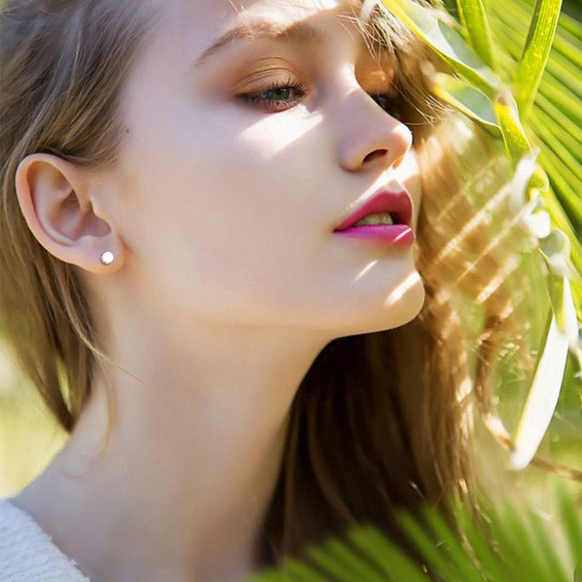 Tiny Dot Round Disc Stud Earrings for Women