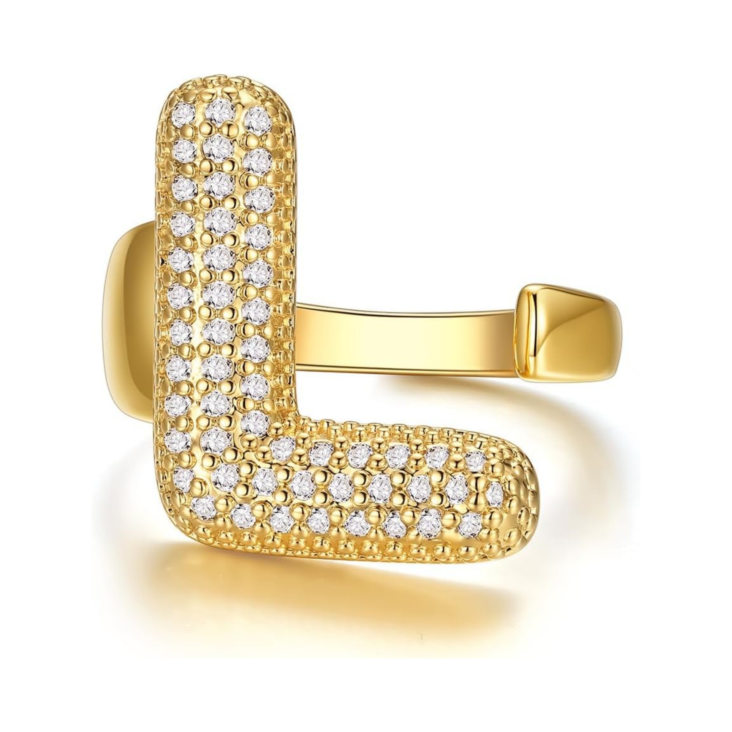 14k Chunky Gold Initial Statement Rings 