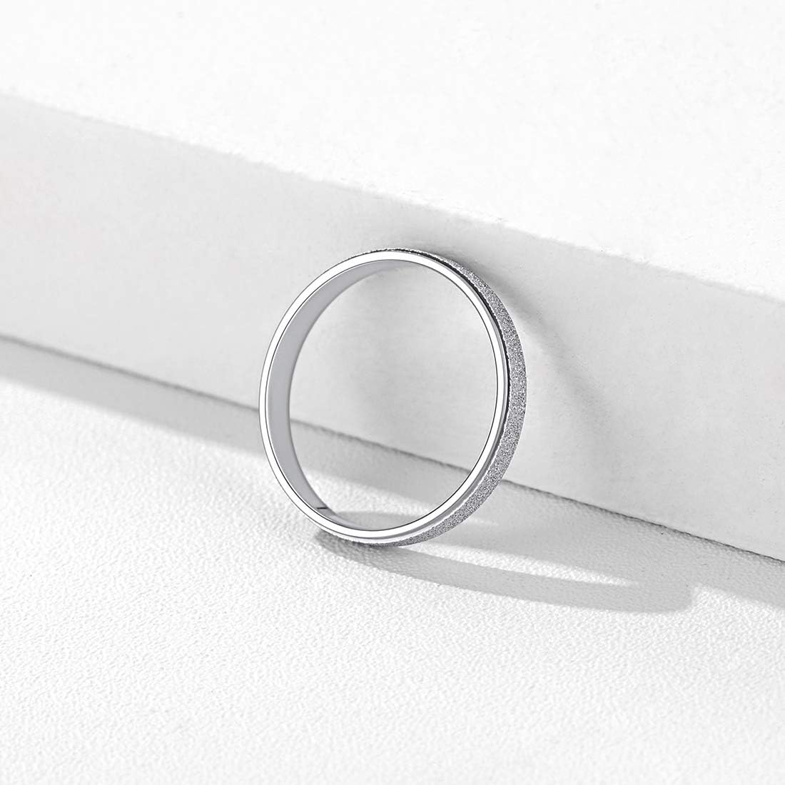 Simple Engagement Sandblast Finish Wedding Band Ring