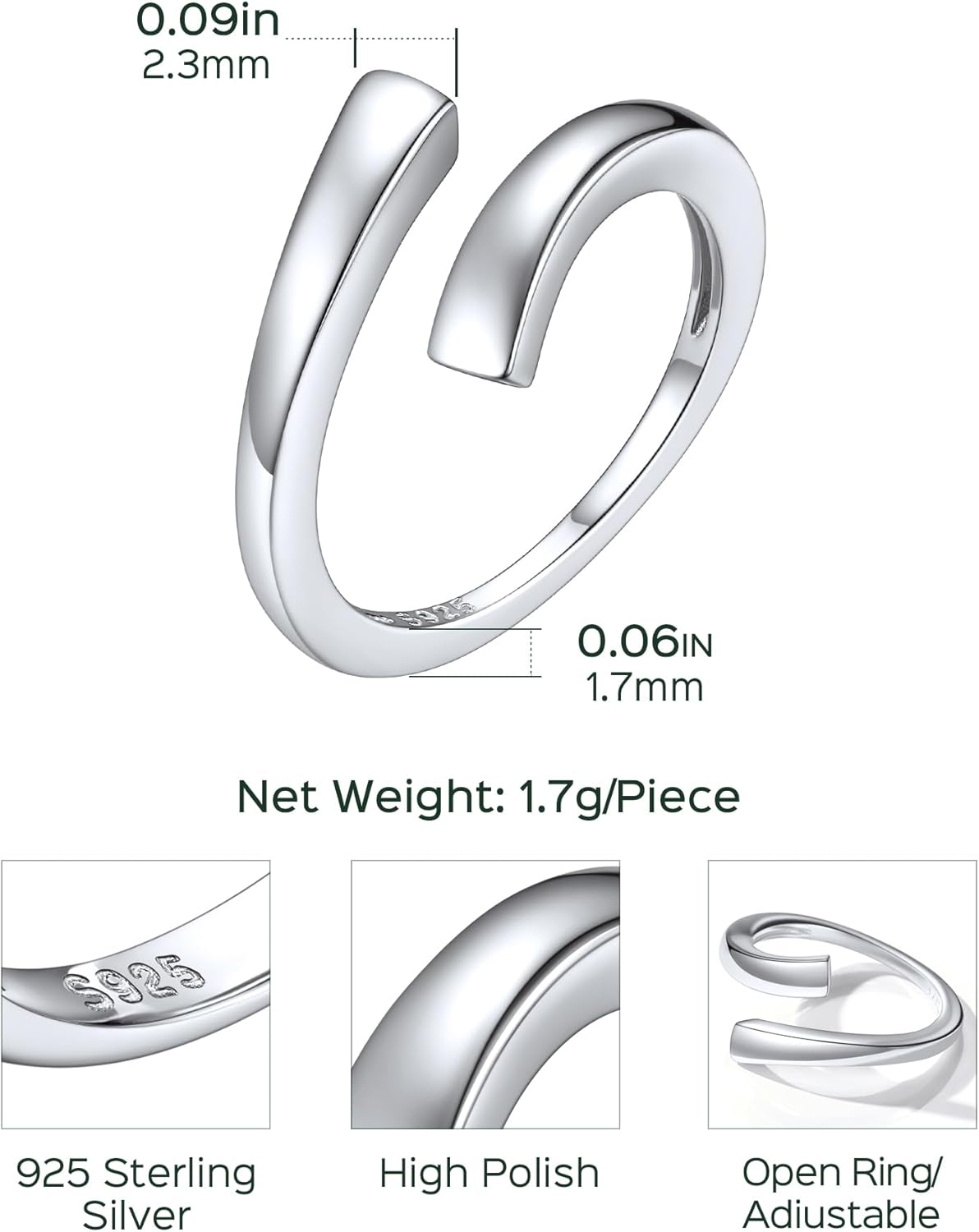 Shift-Square Adjustable Open Toe Rings