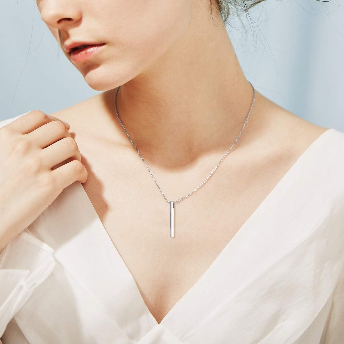 Vertical Bar Pendant Necklace for Women