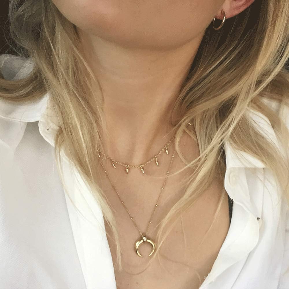 Crescent Moon Pendant Necklace for Women
