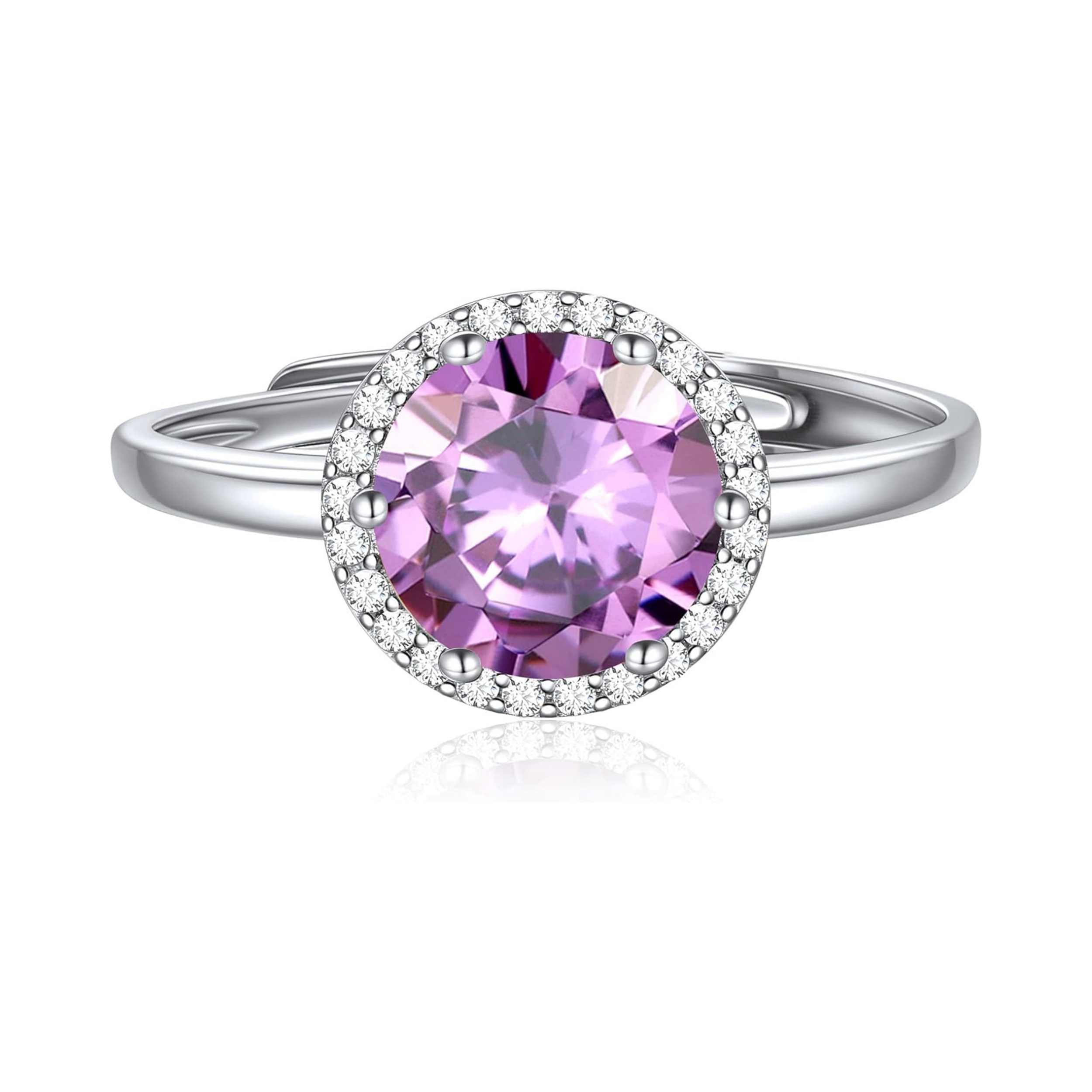 Round Cut Birthstone June Promise Ring