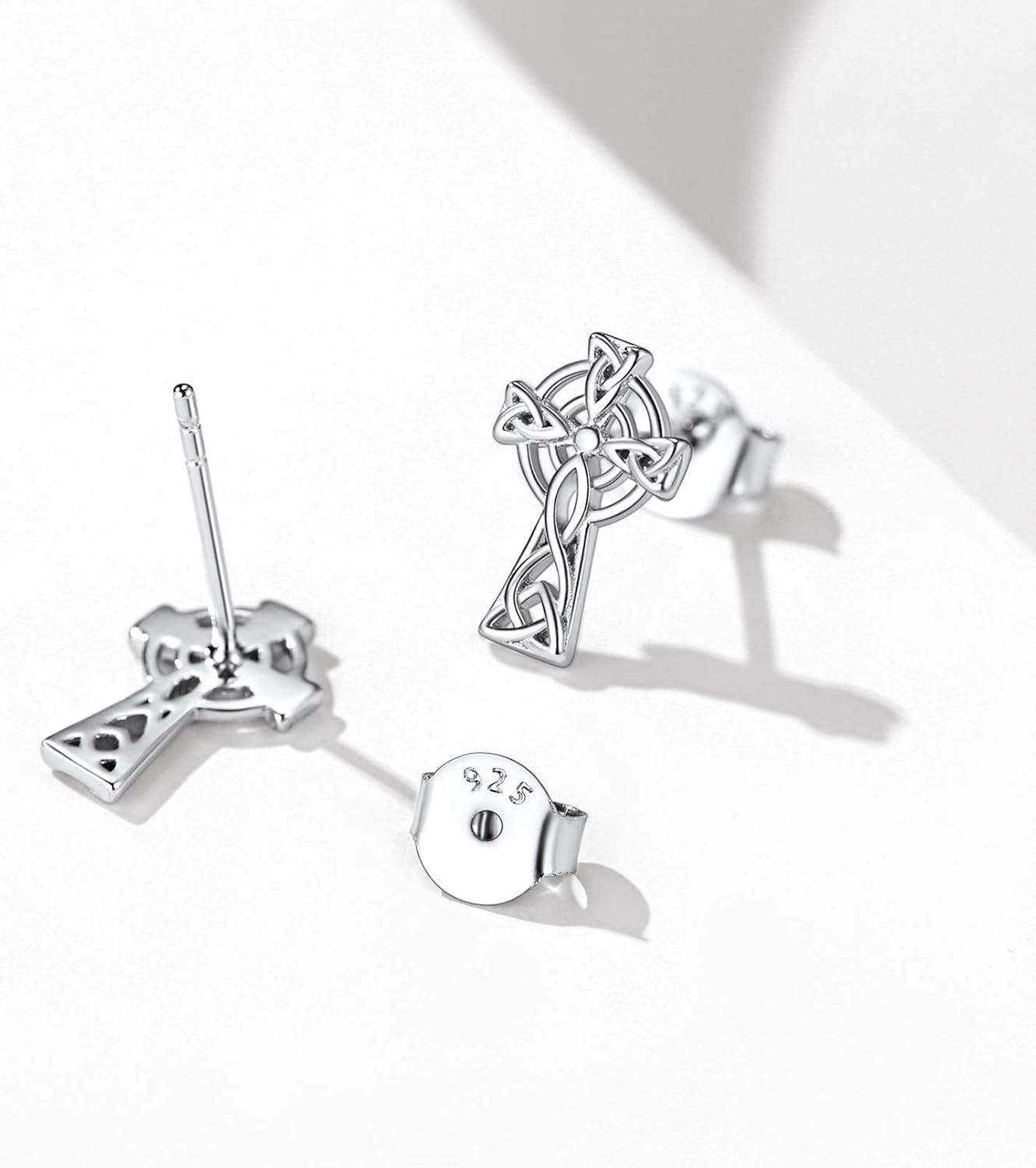 Celtic Cross Irish Knot Stud Earrings