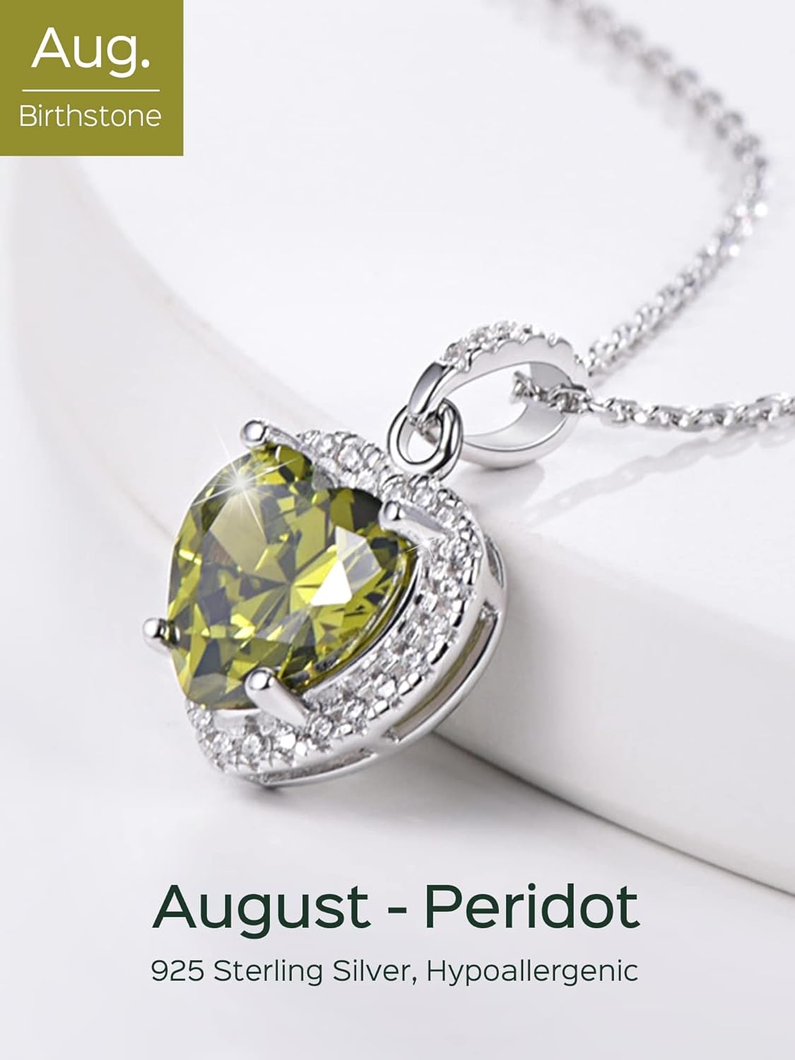 Heart Birthstone With Cubic Zirconia Necklace