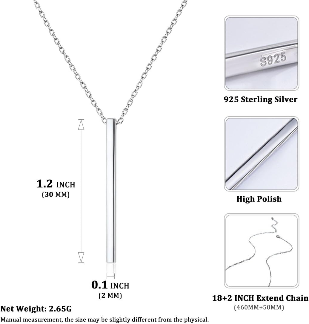 Y Layer Minimalist Vertical Bar Long Lariat Chain Pendant Necklace Details: Dimensions, Hypoallergenic, Lobster-Claw-Clasps