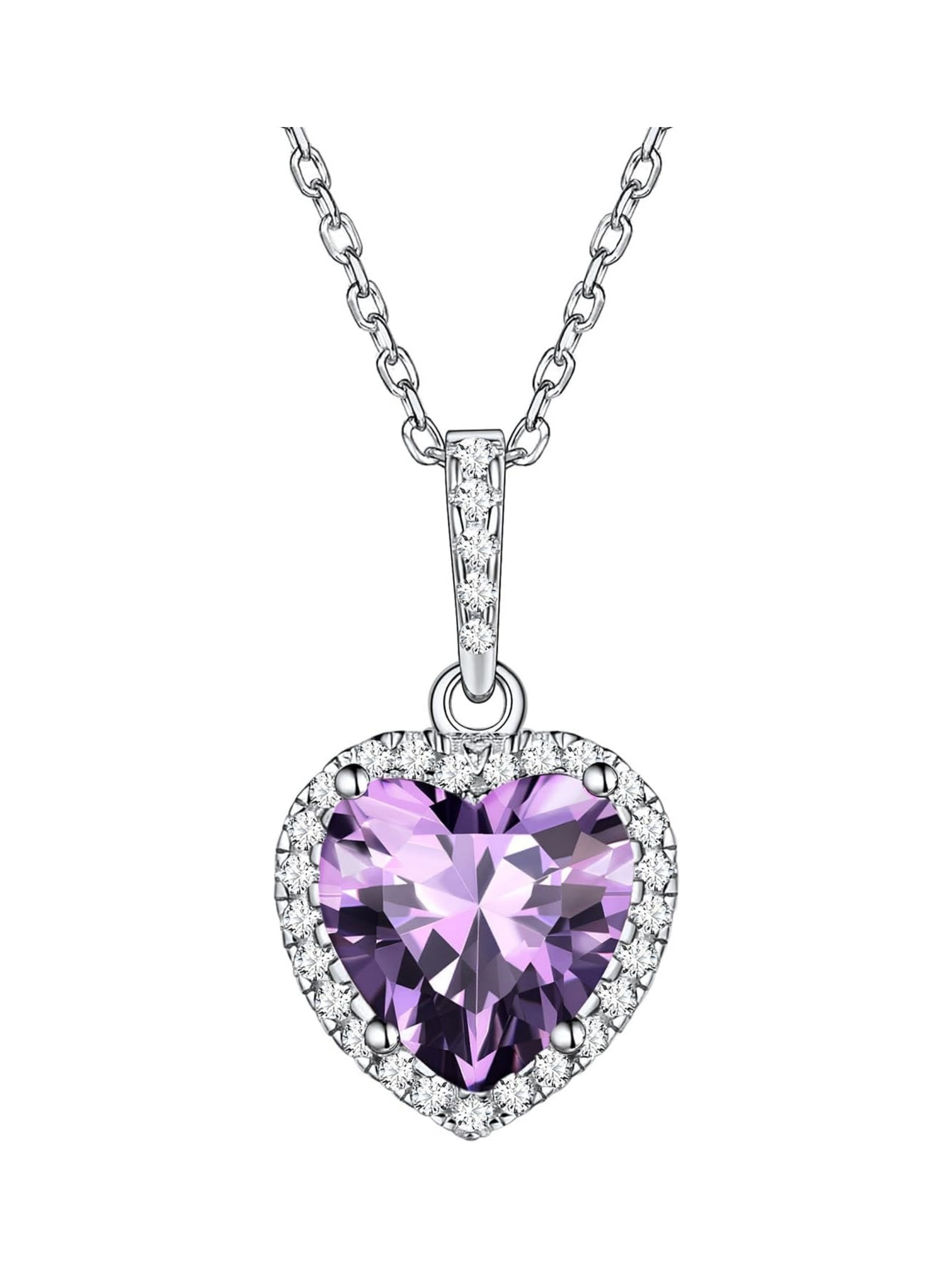 Heart Birthstone With Cubic Zirconia Necklace