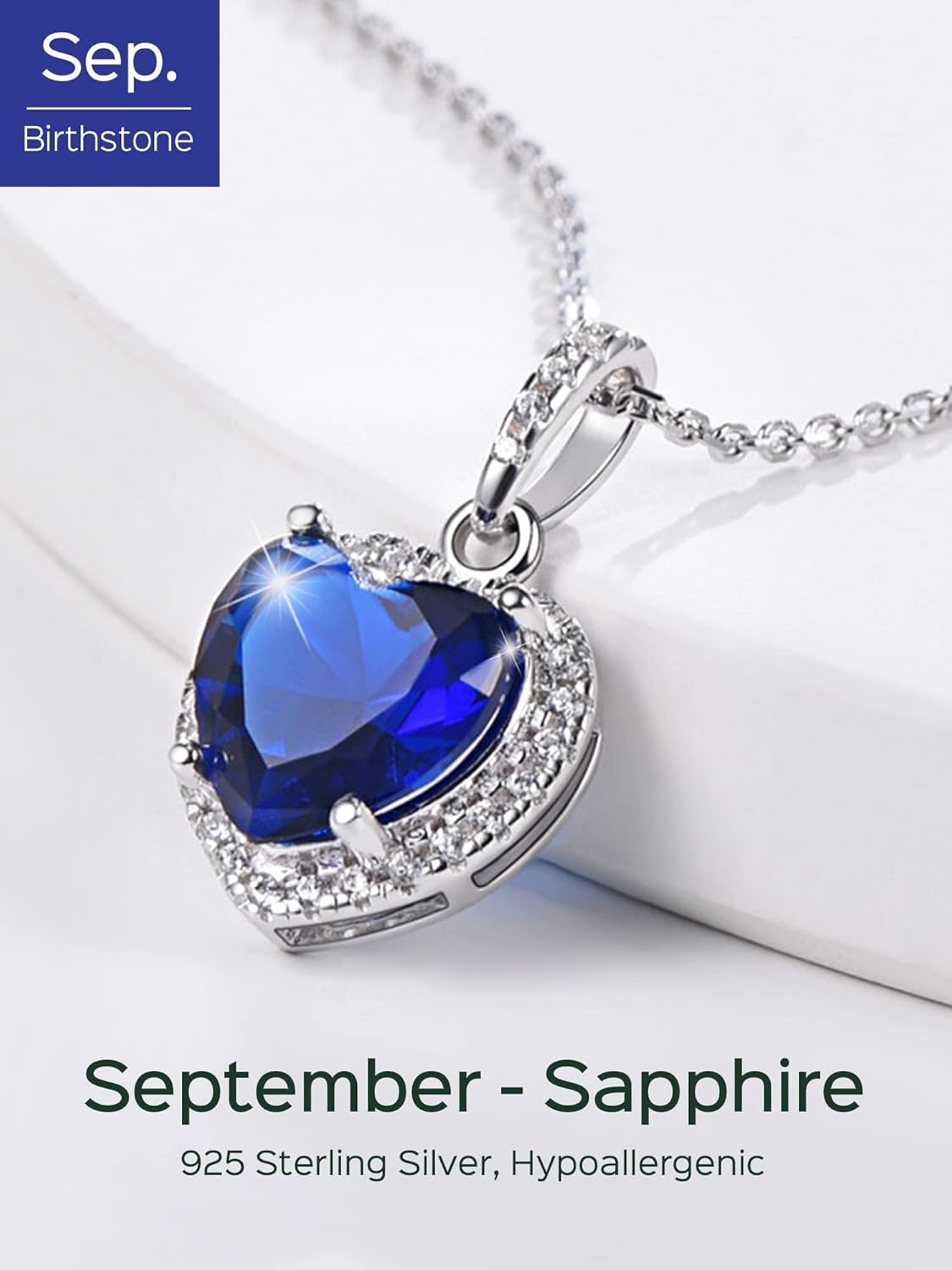 Heart Birthstone With Cubic Zirconia Necklace