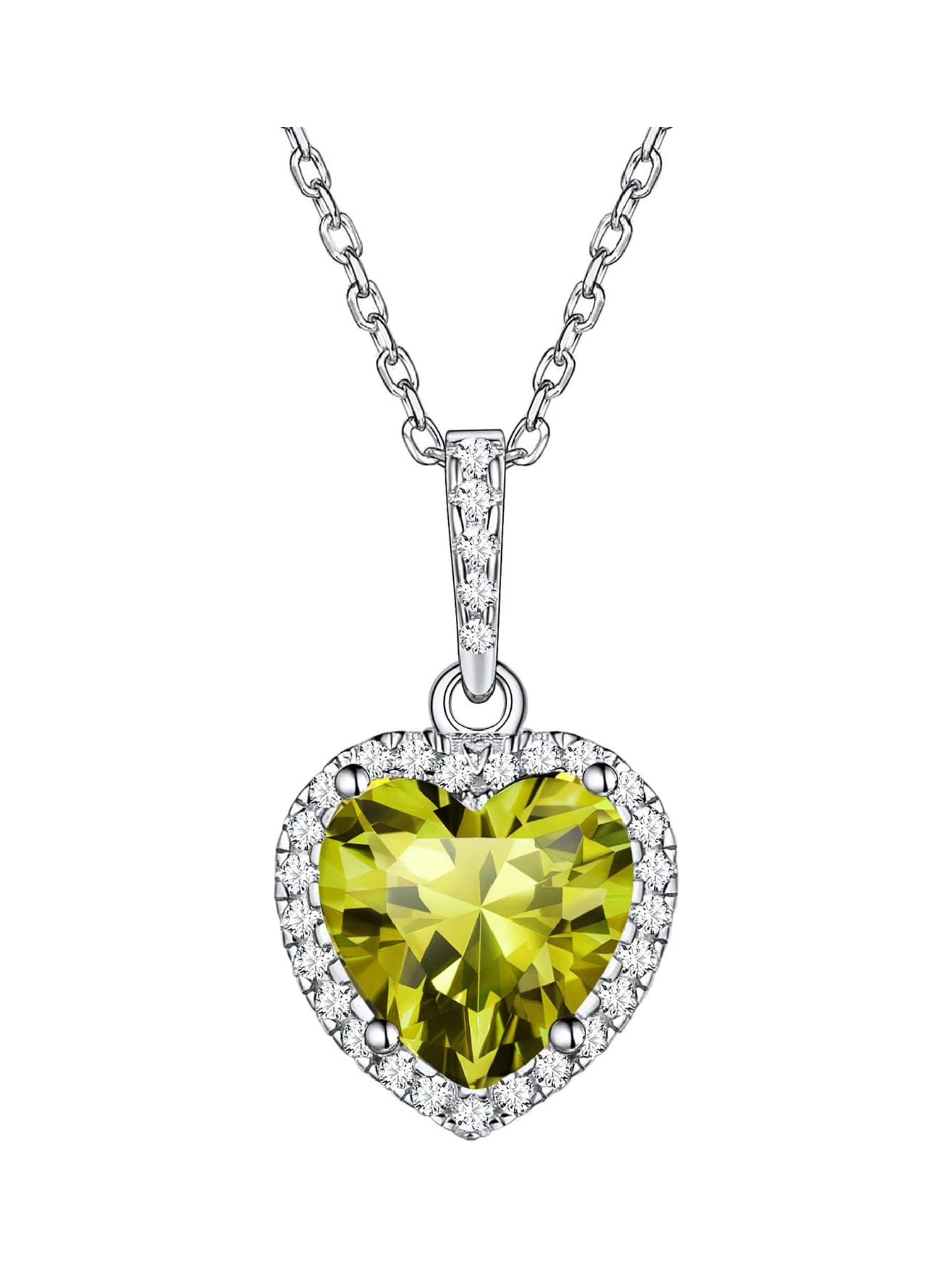 Heart Birthstone With Cubic Zirconia Necklace