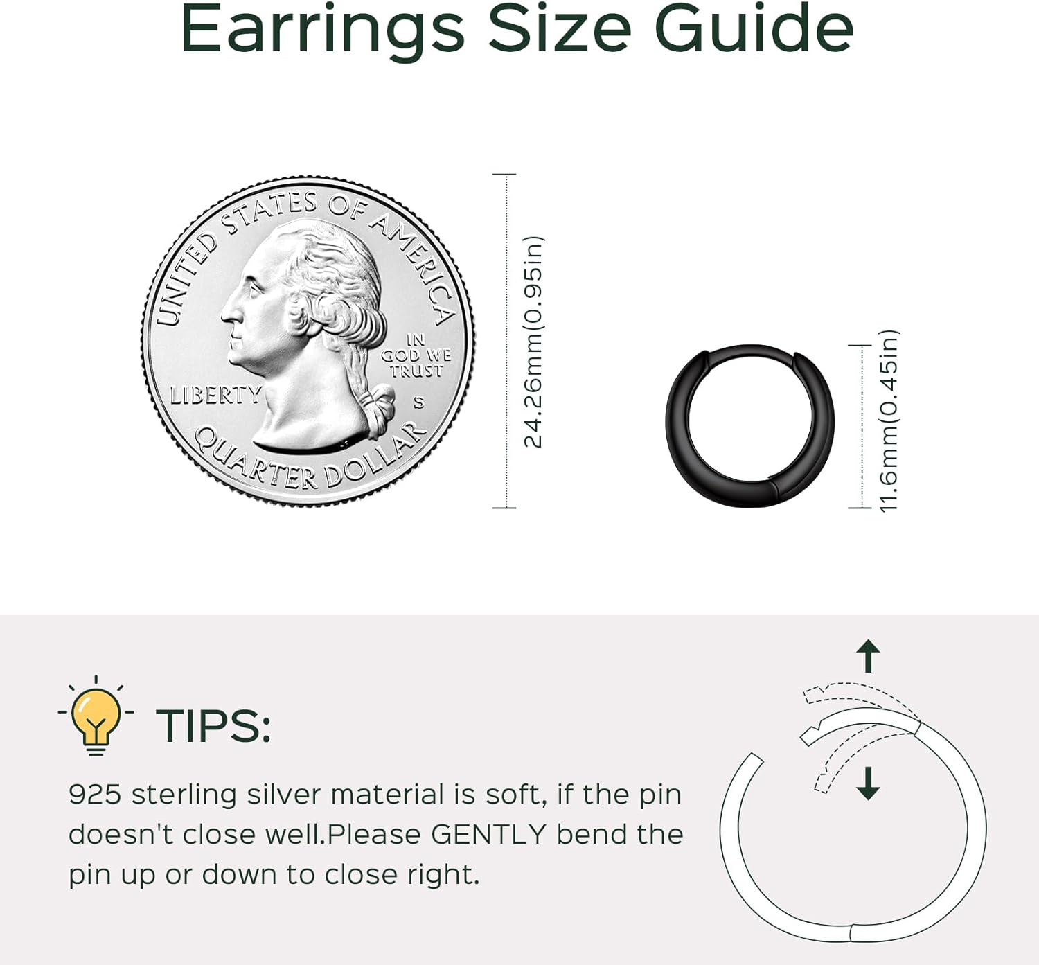 Hypoallergenic Lightweight Small Chunky Hoop Earrings Details: Dimensions, Hypoallergenic, Hinged Hoop