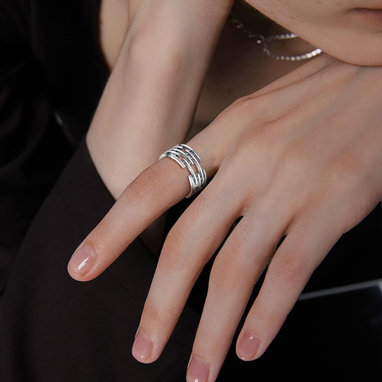 Minimalist Triple Lines Adjustable Ring for Women & Men