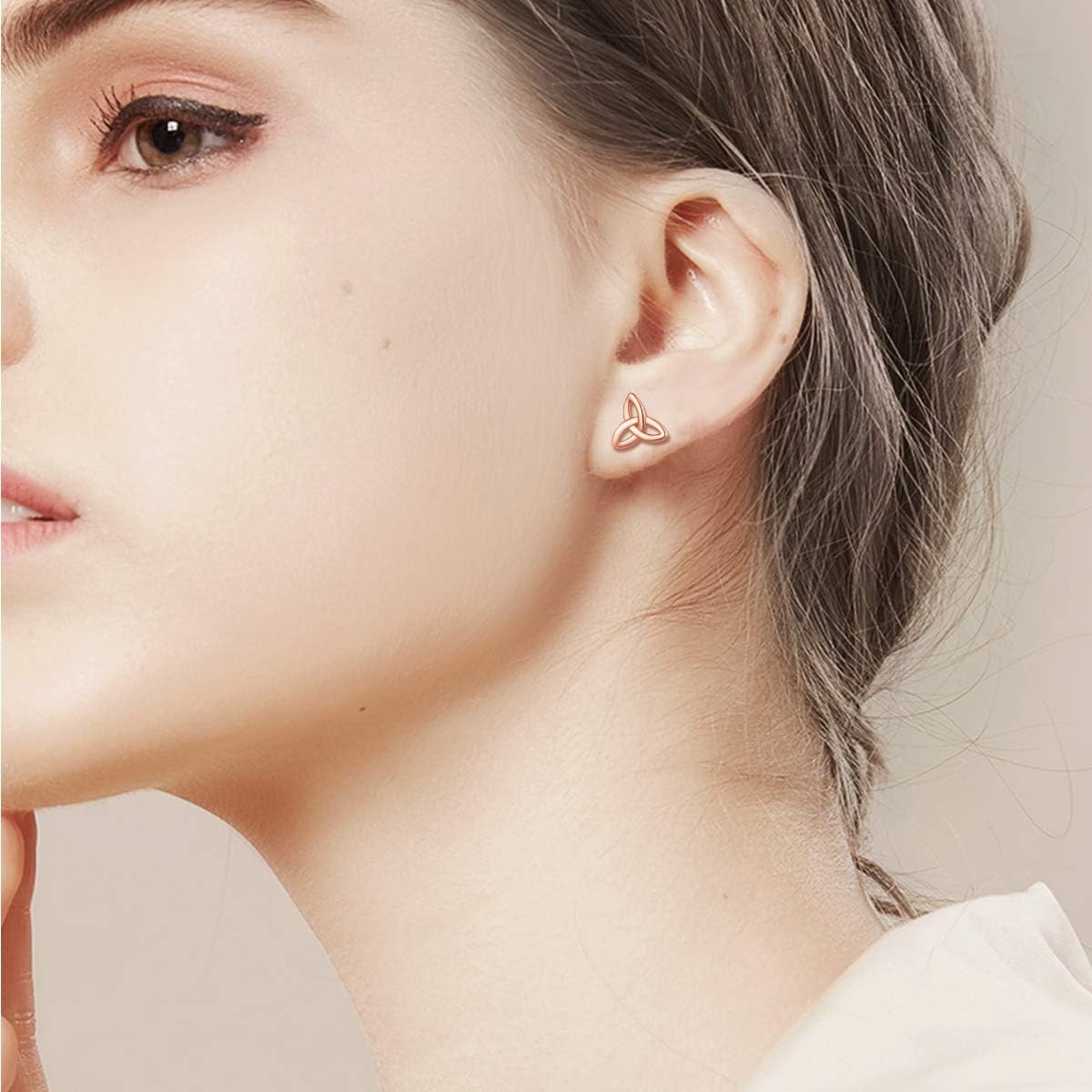 Irish Triquetra Celtic Knot Stud Earrings