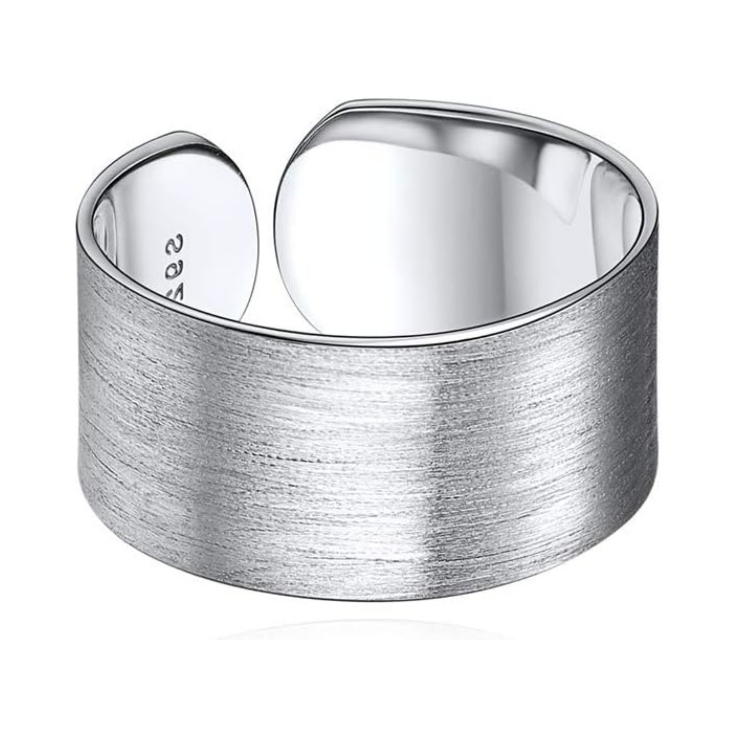 High Polished Plain Brushed Dome Adjustable Flat Wide Cuff Ring for Men & Women: 10mm