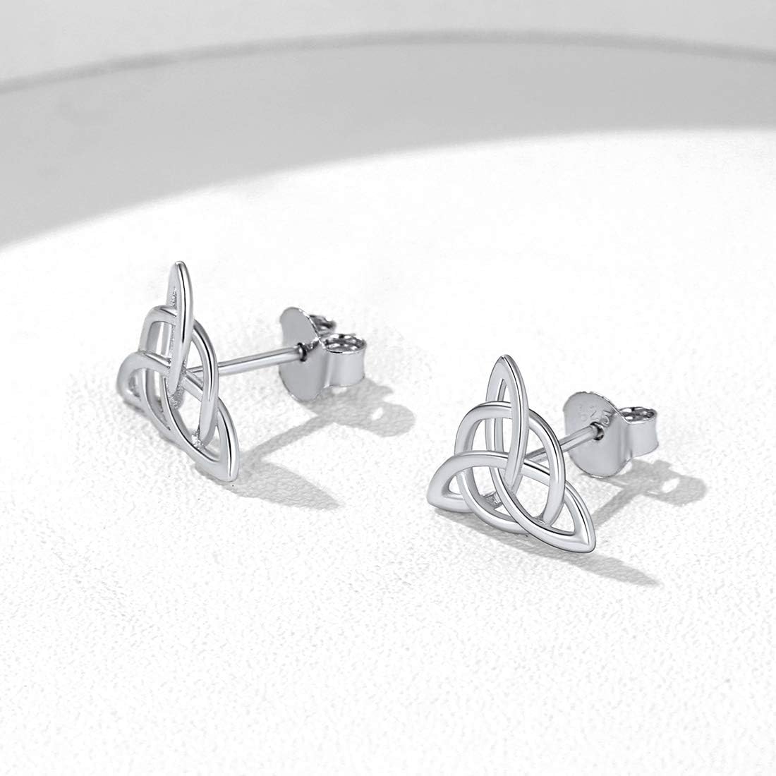 Vintage Triquetra Triangle Celtic Knot Studs Earrings
