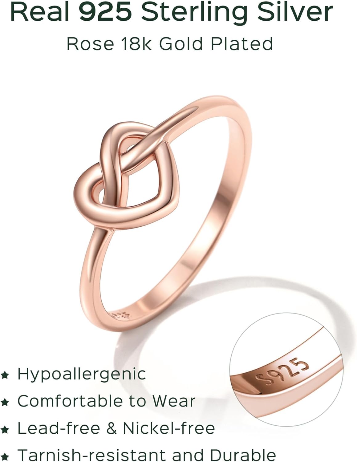 Sterling Silver Heart Celtic Knot Wedding Band Rings