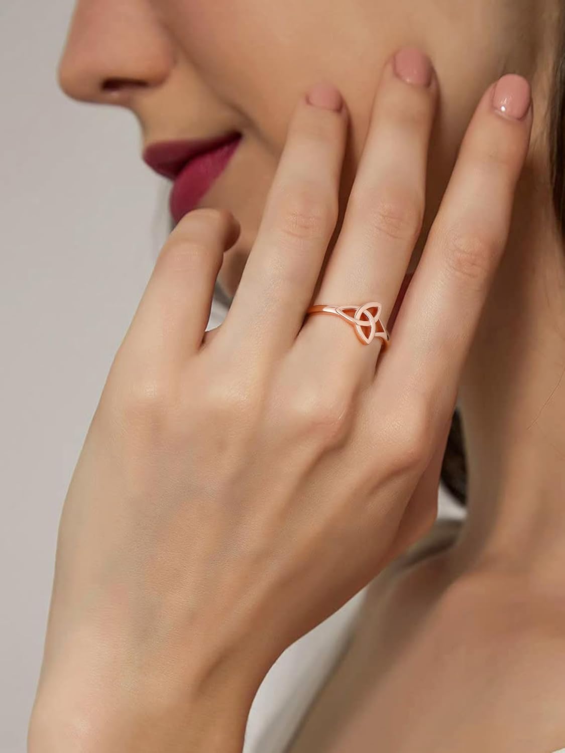 Triquetra Celtic Knot Promise Ring for Women