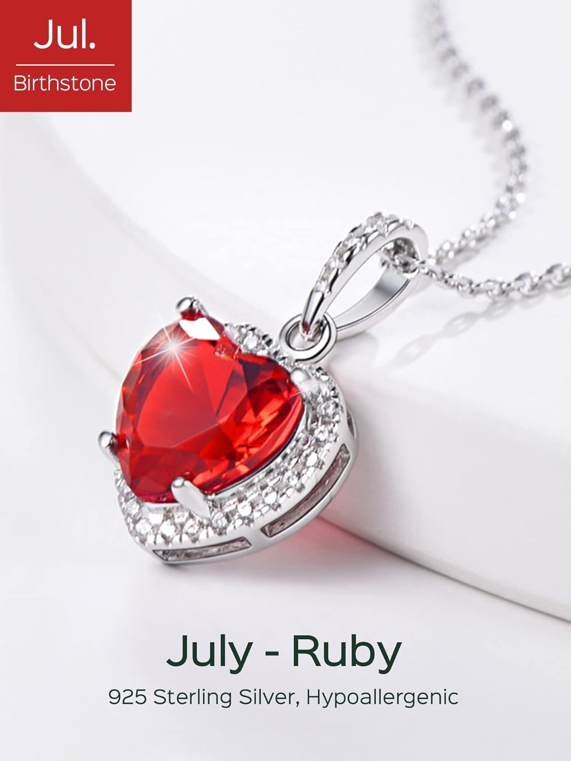 Heart Birthstone With Cubic Zirconia Necklace
