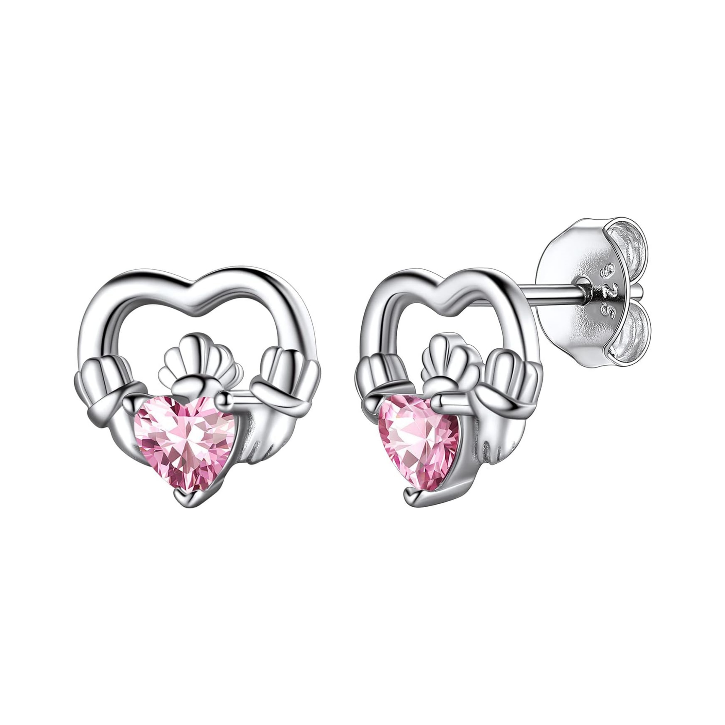 Dainty Claddagh Celtic Heart Stud Earrings