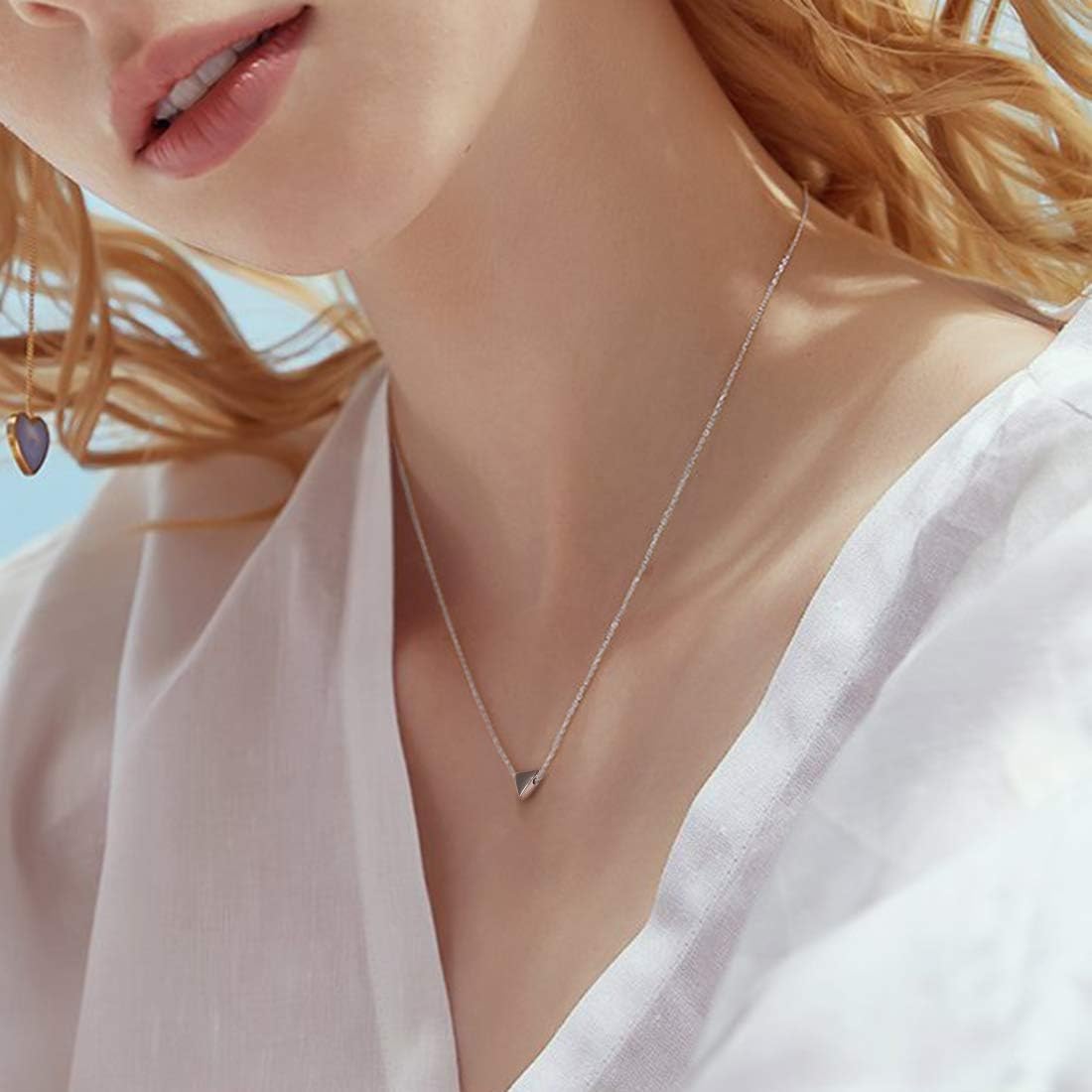 Delicate Simple Geometric Triangle  Pendant Necklaces