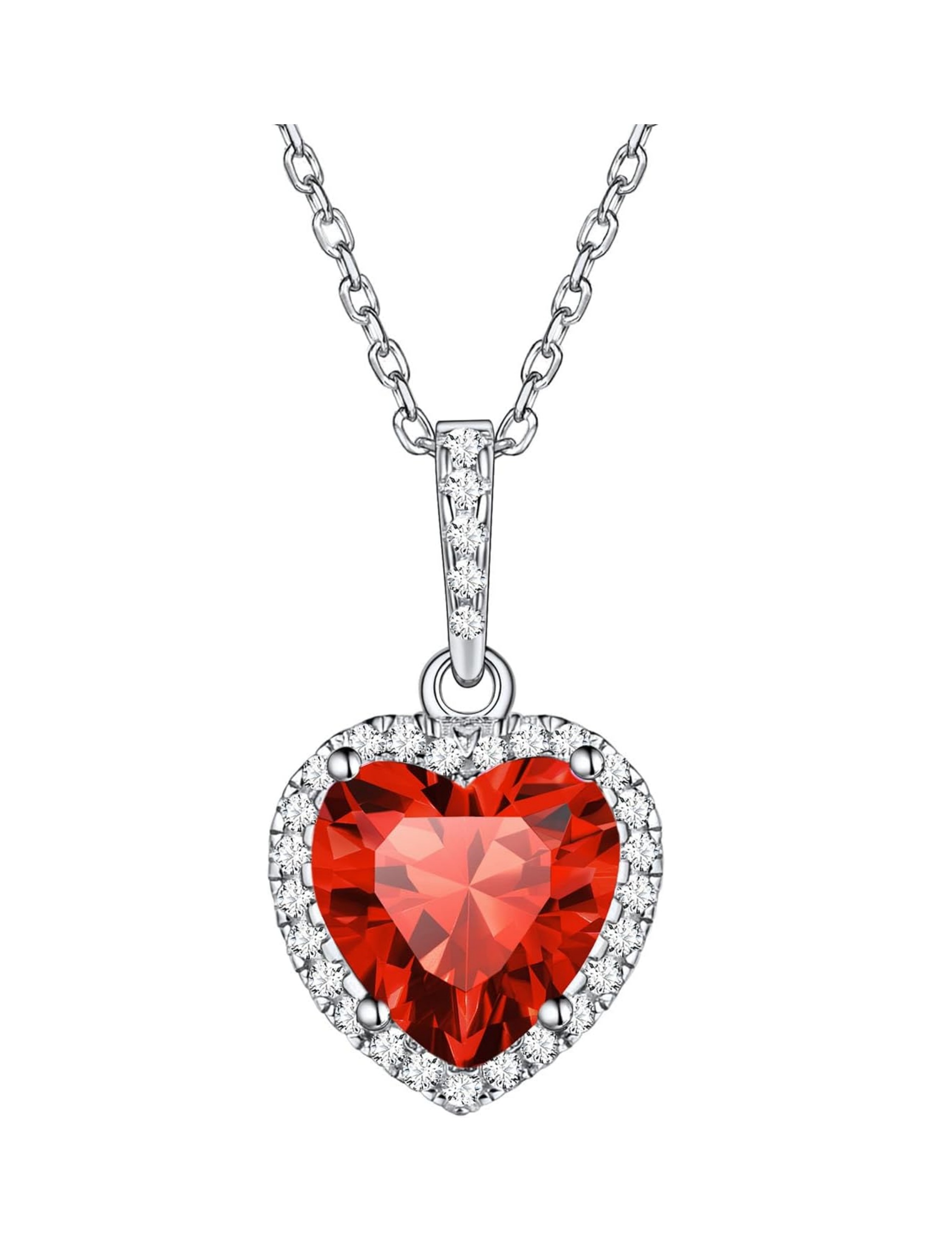 Heart Birthstone With Cubic Zirconia Necklace