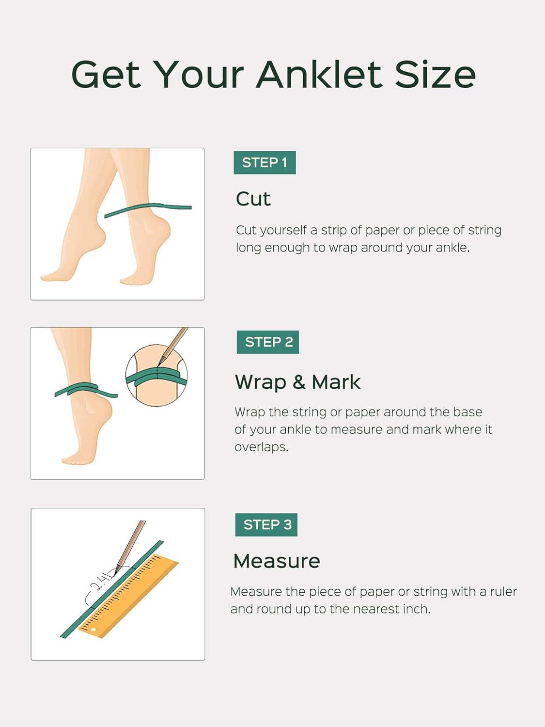 Flat Round Cute Ball Bead Chain Anklet, How to Get Your Anklet Size