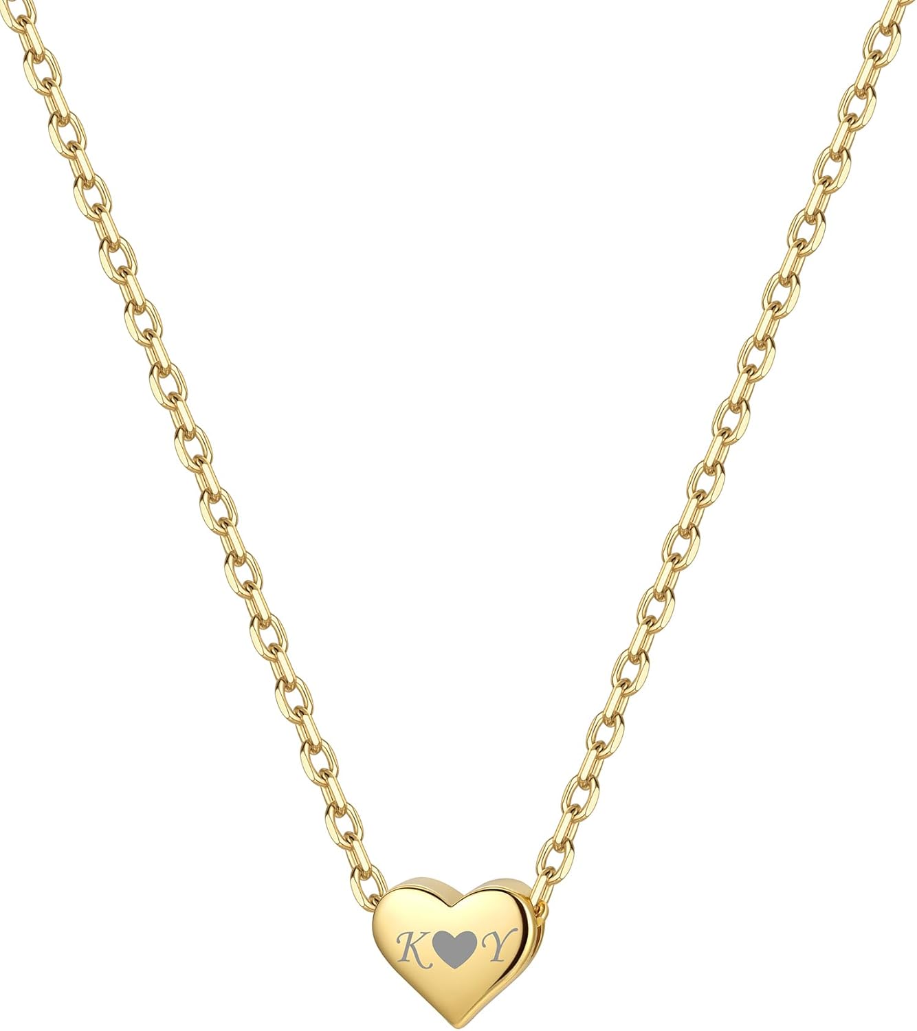 Hot Personalized Dainty Small Heart Necklace, silver jewelry, gift idea, heart jewelry