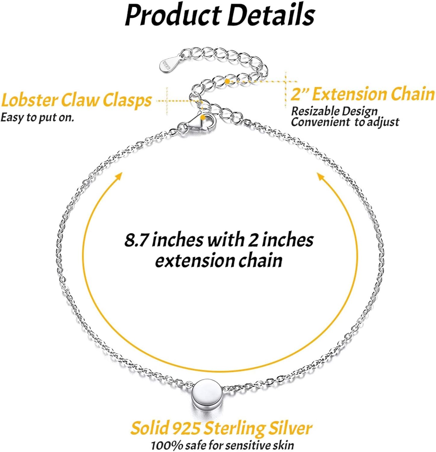 Adjustable Dainty Dot Round Anklets