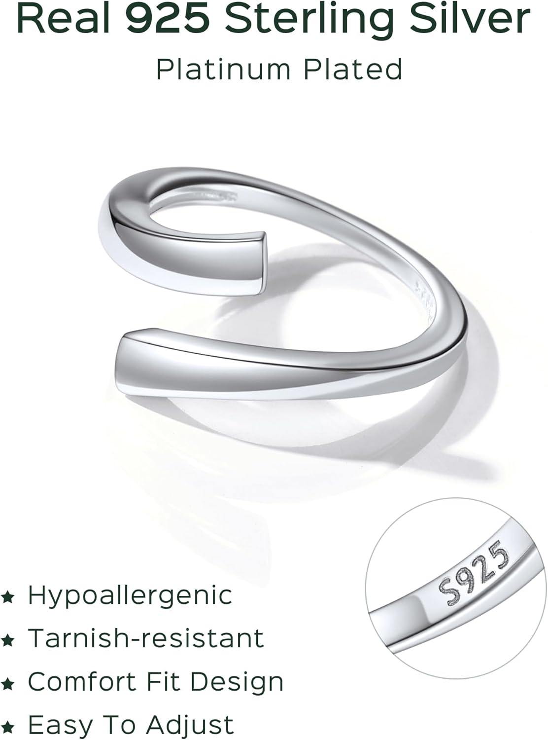 Shift-Square Adjustable Open Toe Rings