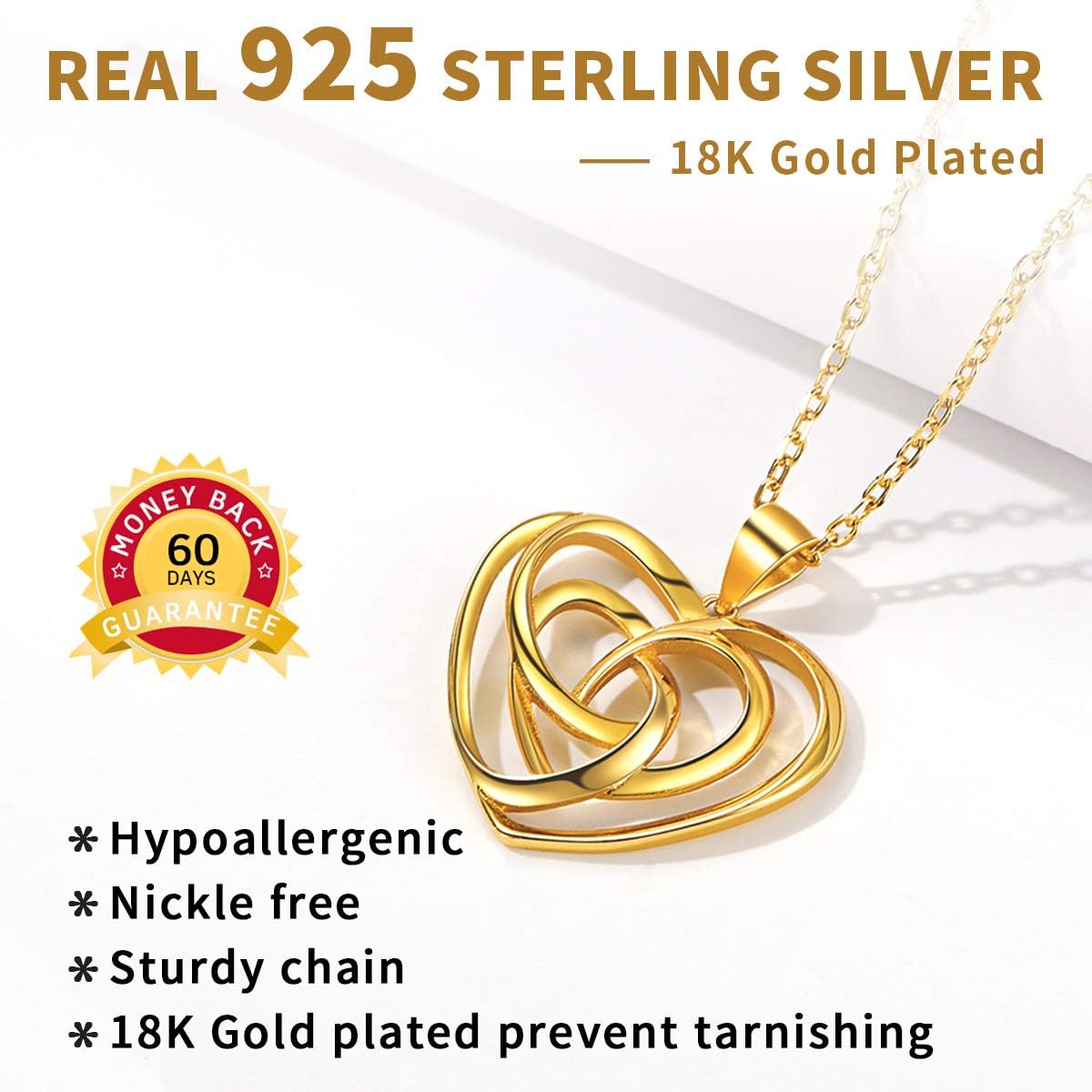 Love Heart Celtic Knot Pendant Necklace