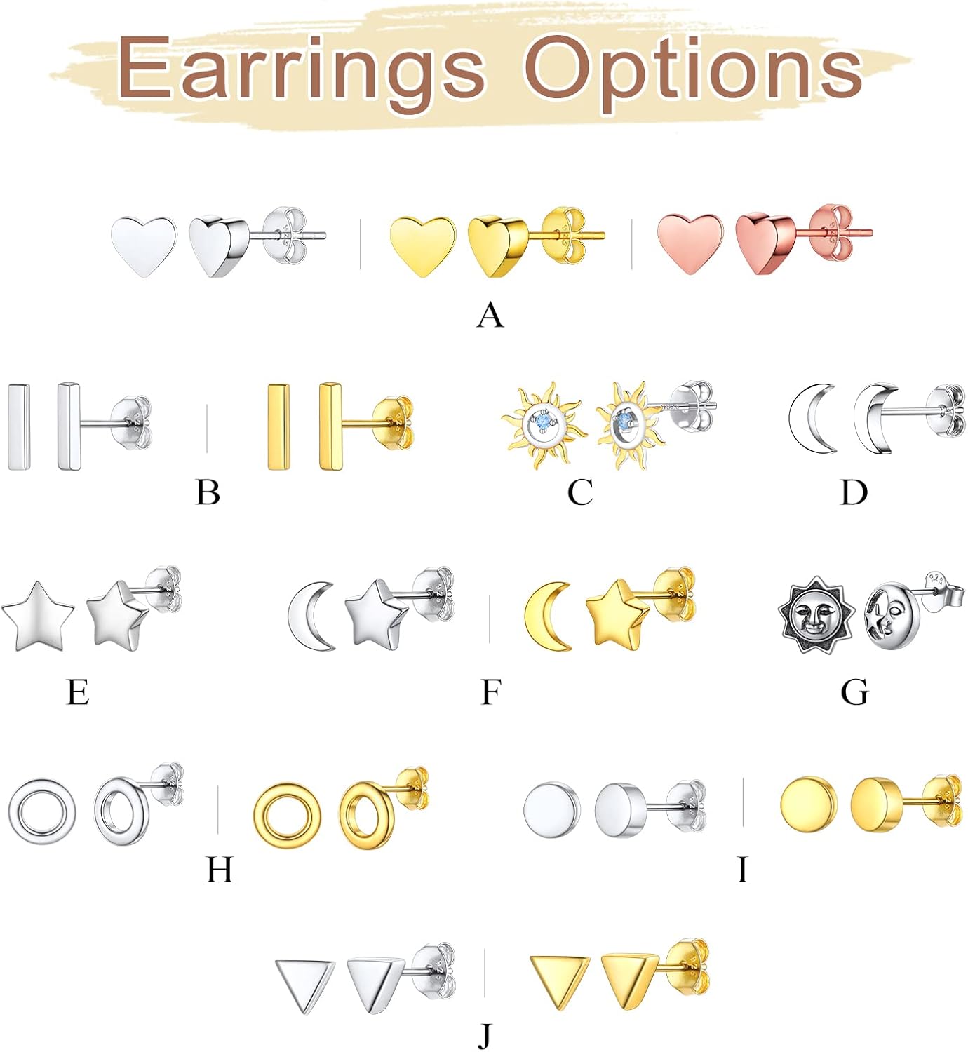 Dainty Stud Earrings in Different Style