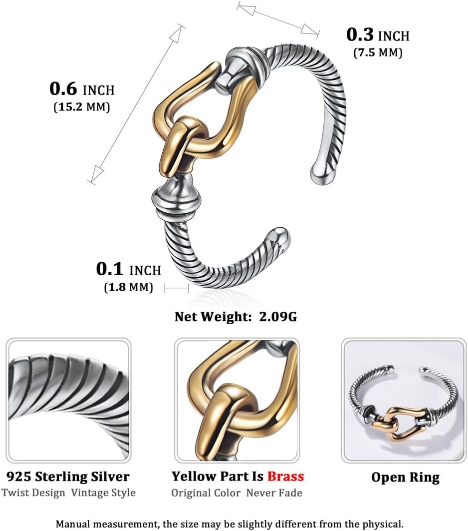 Twist Ring Open Adjustable Knuckle Rings for Women & Men Details: Dimensions, Hypoallergenic, Ring Size-8. Can be adjusted slightly(6-10).