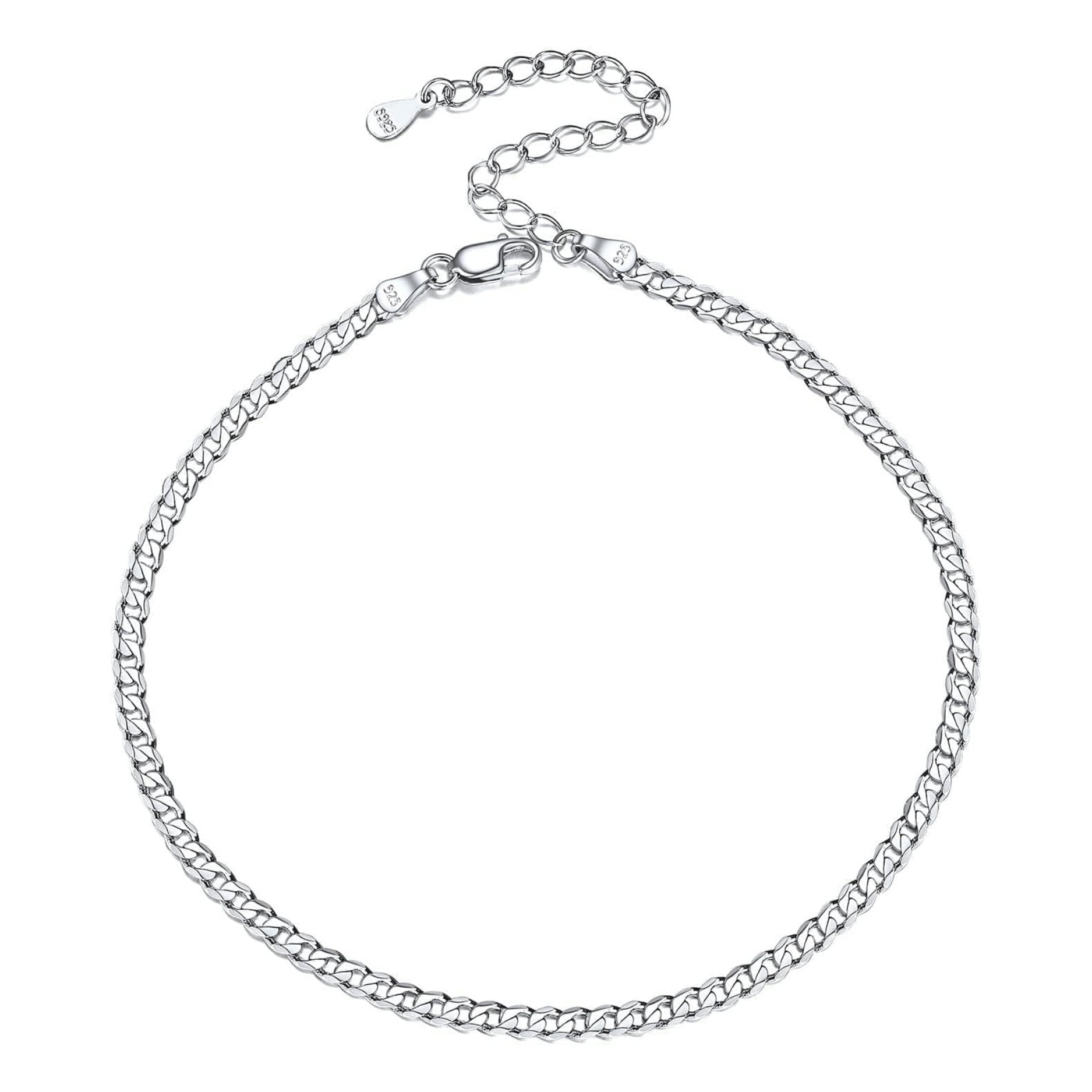 Simple Dainty Boho Beach Curb Cuban Chain Anklet 