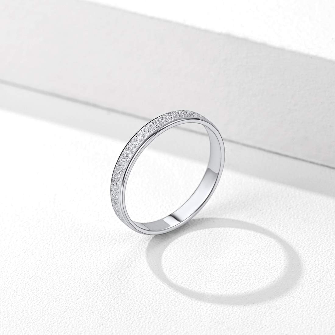 Simple Engagement Sandblast Finish Wedding Band Ring