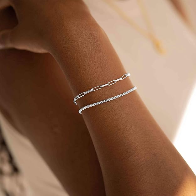 6mm 925 Sterling Silver Twist Rope Chain Bracelet for Women