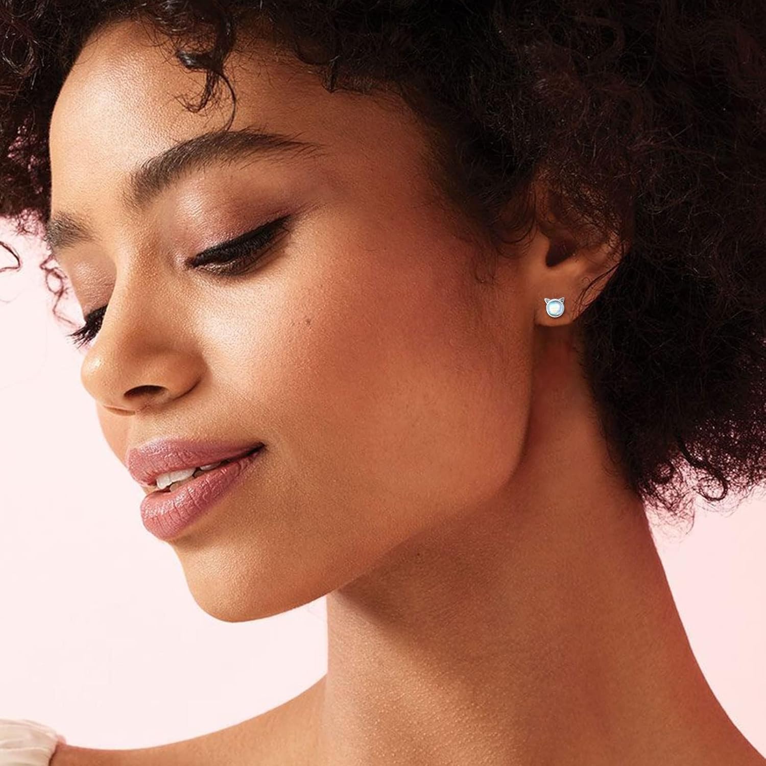 Moonstone Cute Cat Earrings  for women